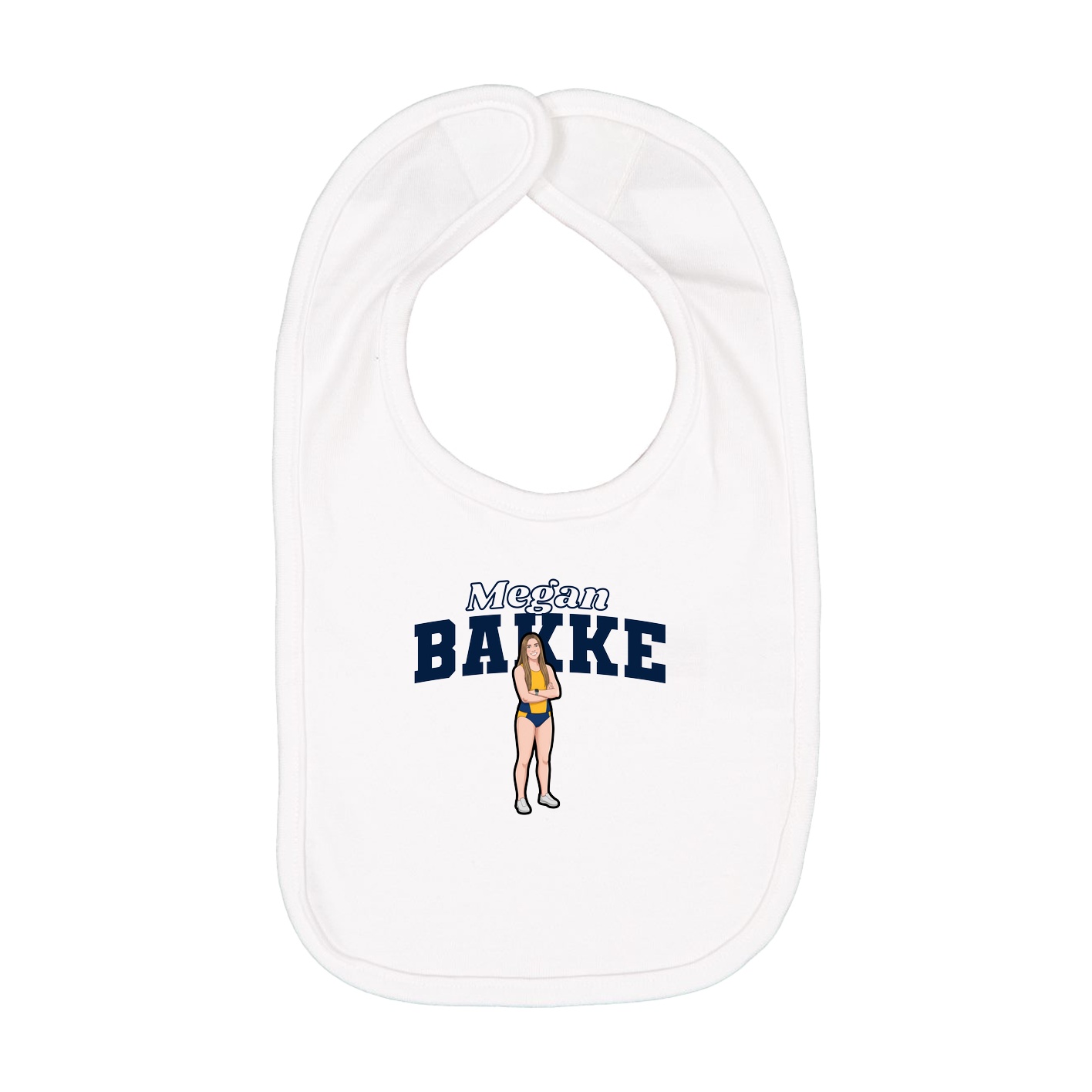 Infant Bib — Name Arch in White
