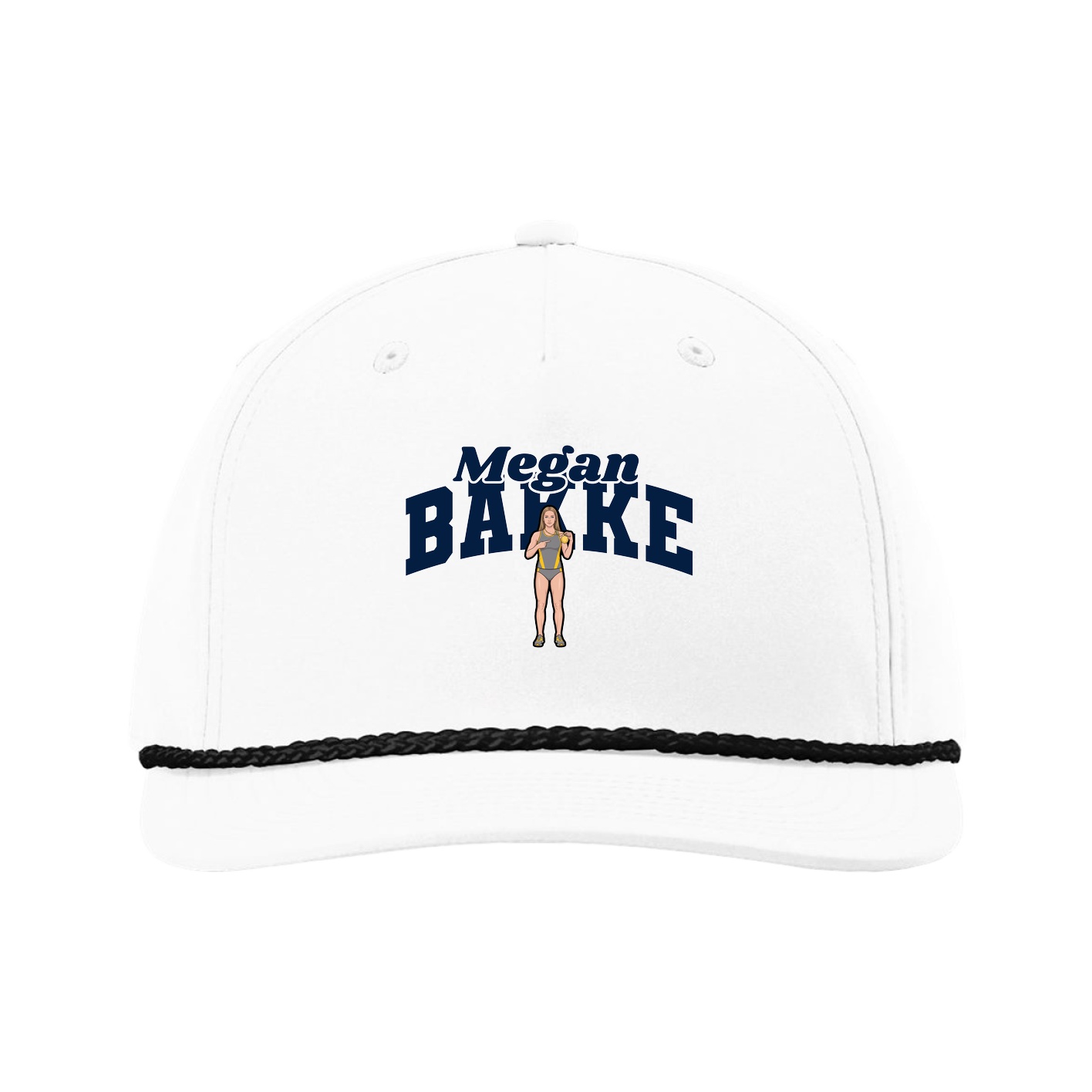 Five-Panel Classic Rope Cap — Signature Arch in White