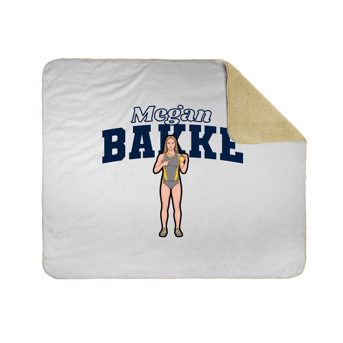 Throw Blanket — Name Arch in White