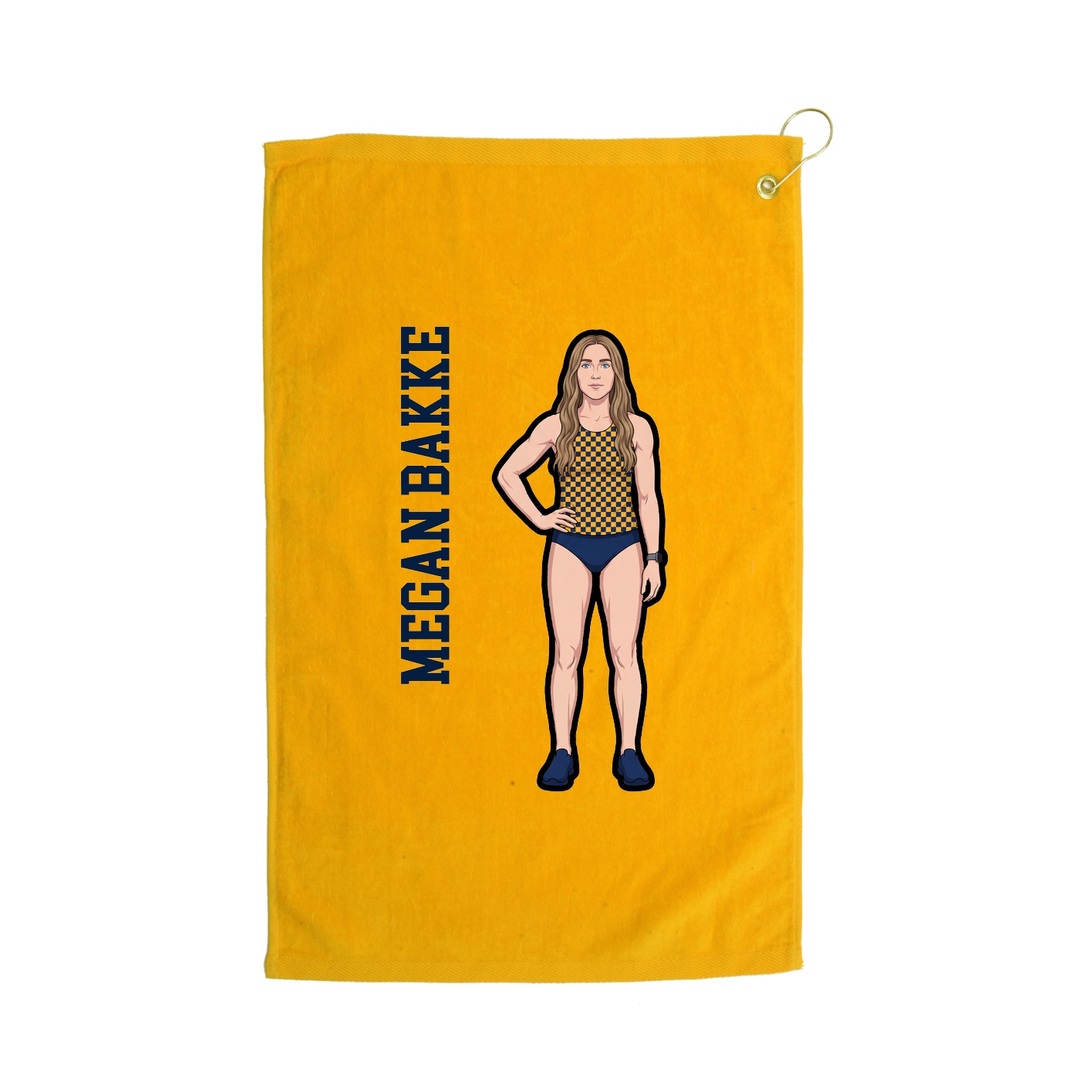 Golf Towel — Name Vertical in Gold