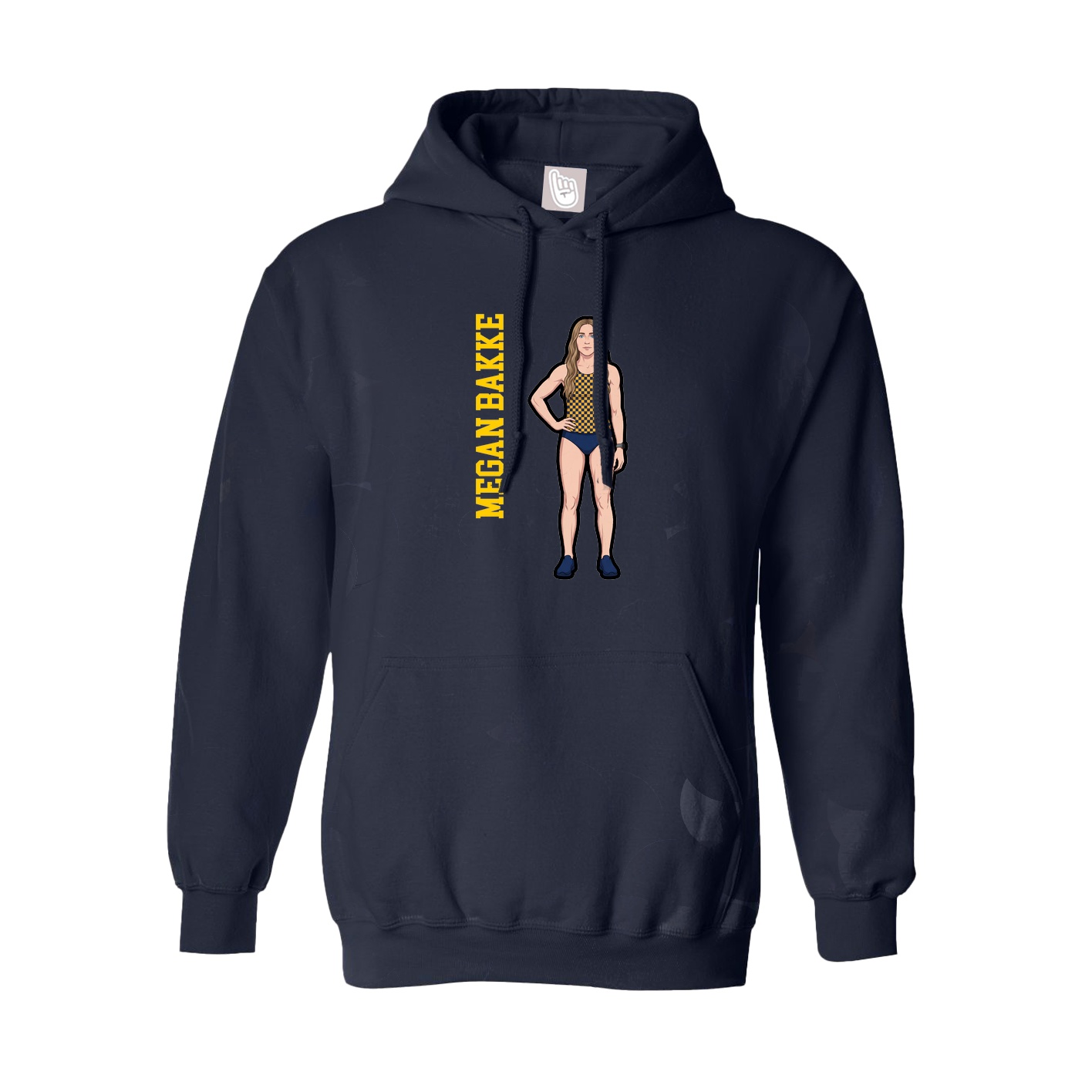 Youth Hoodie — Name Vertical in Navy
