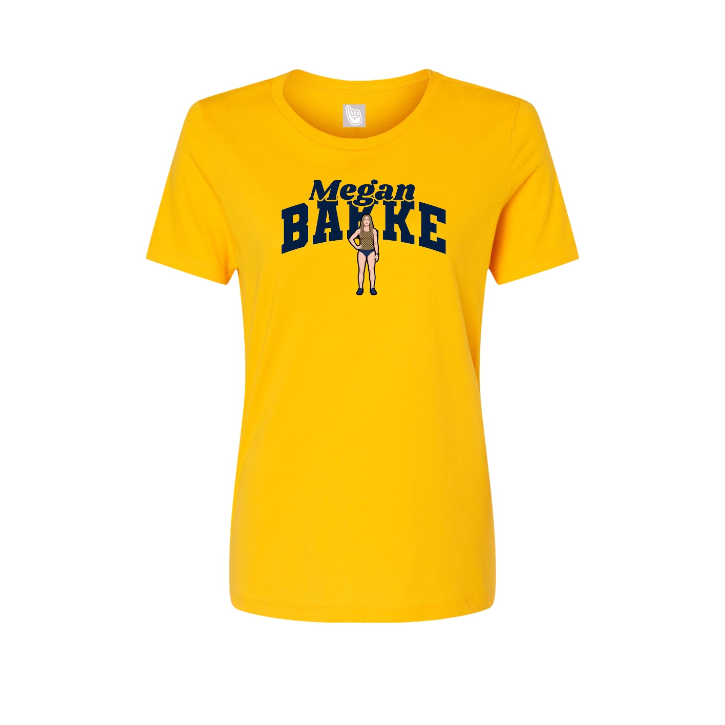 Fitted Women's Tee — Signature Arch in Gold