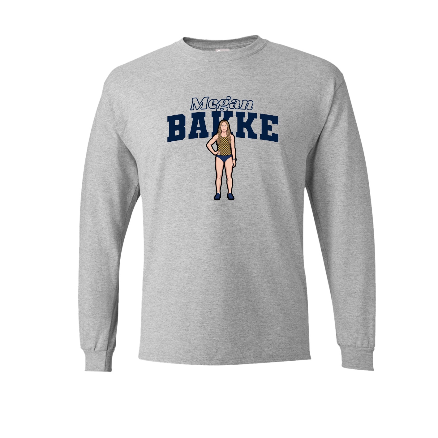 Long Sleeve Tee — Name Arch in Grey