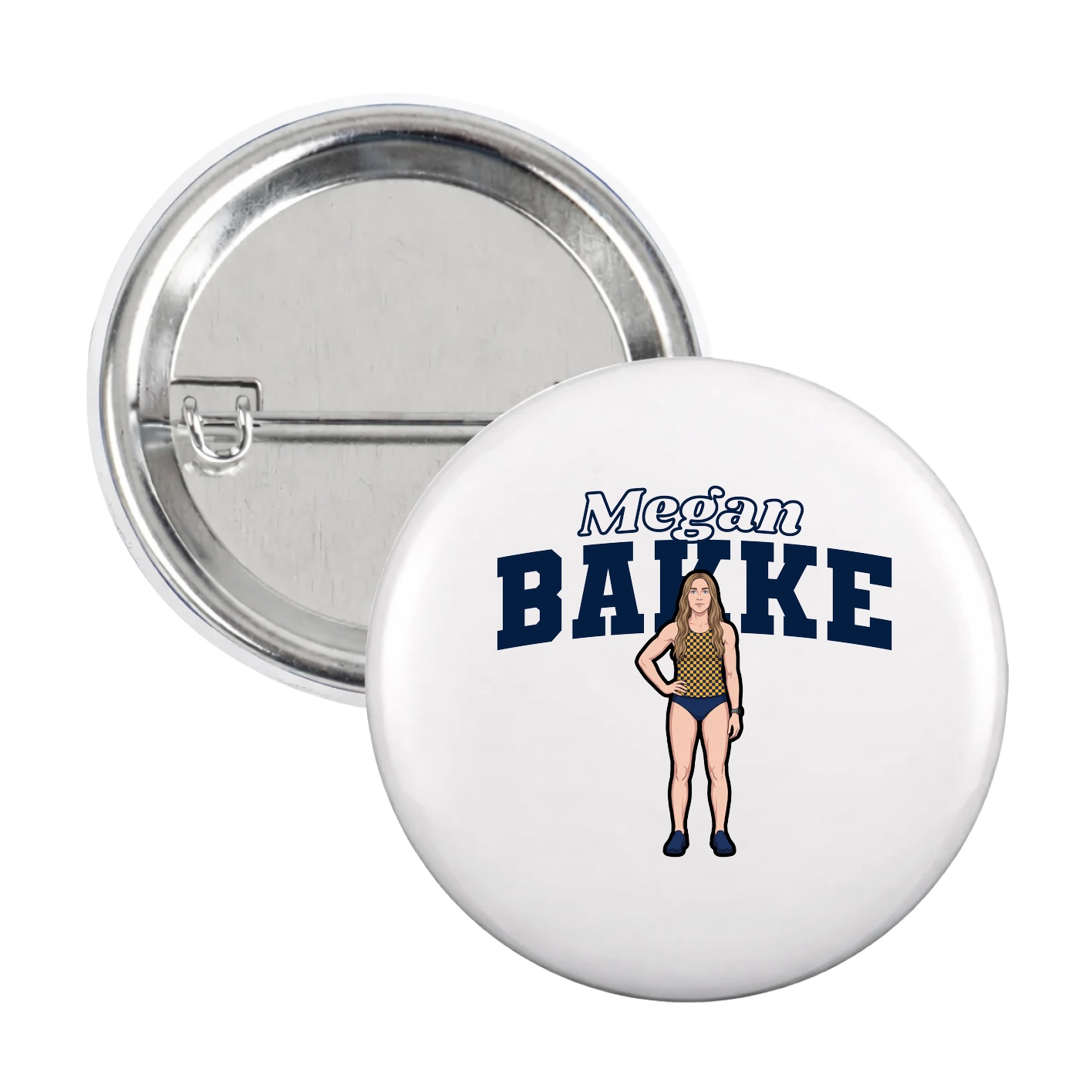 Game Day Button — Name Arch in White