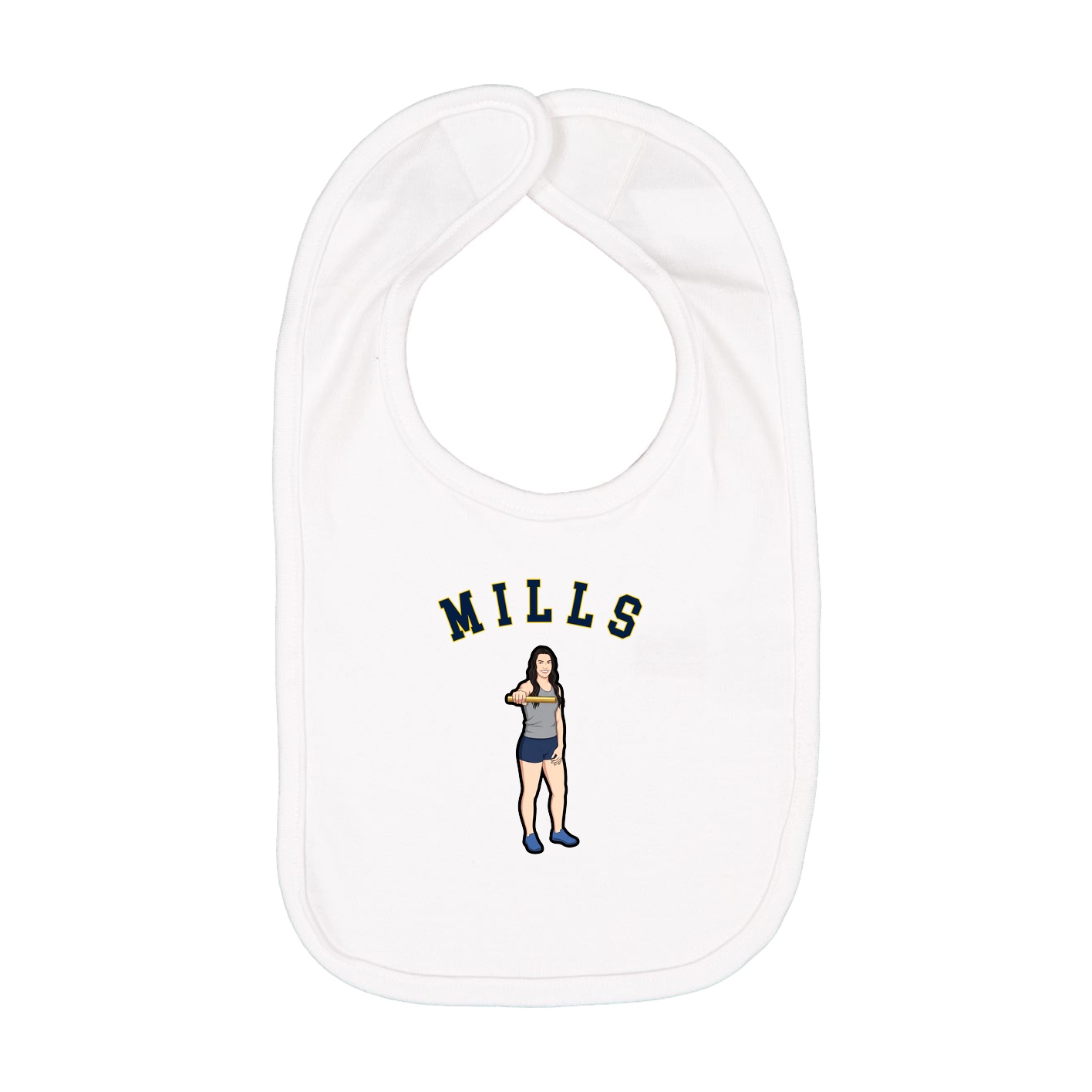 Infant Bib — Shirsey Arch in White