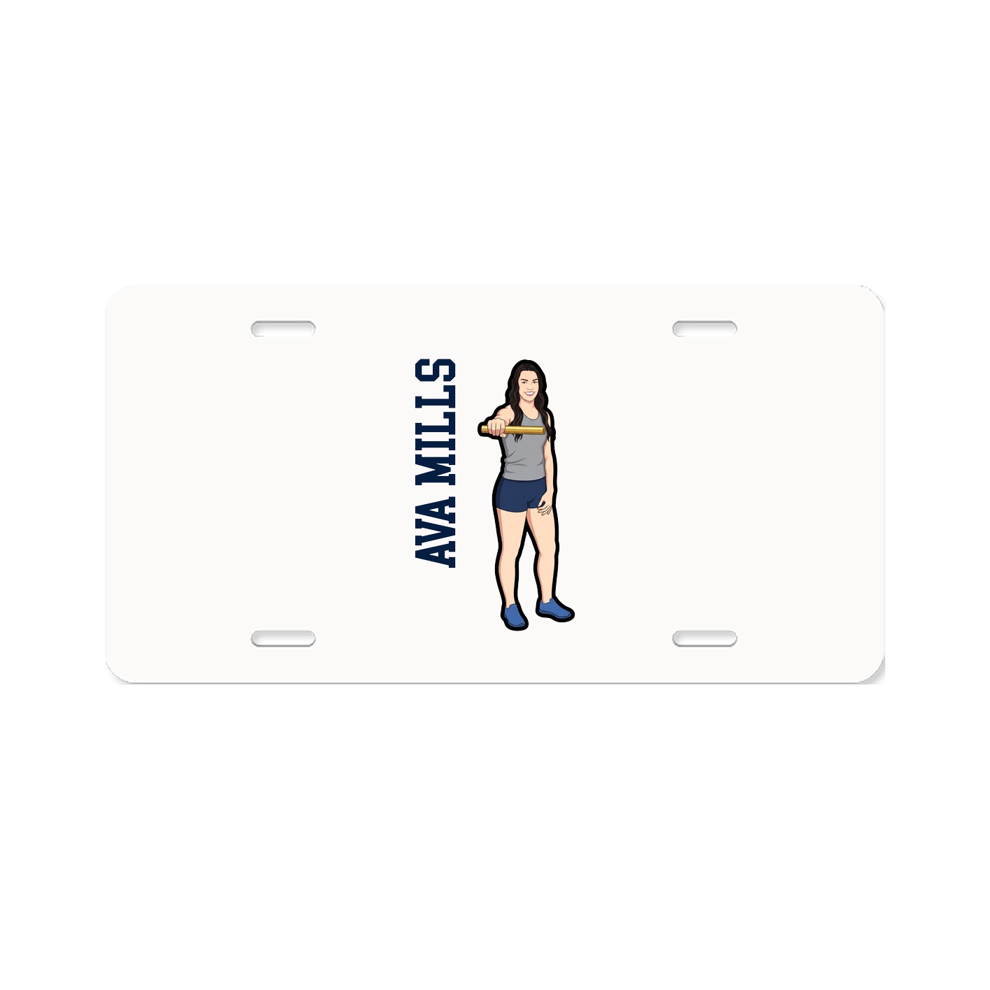 License Plate — Name Vertical in Classic