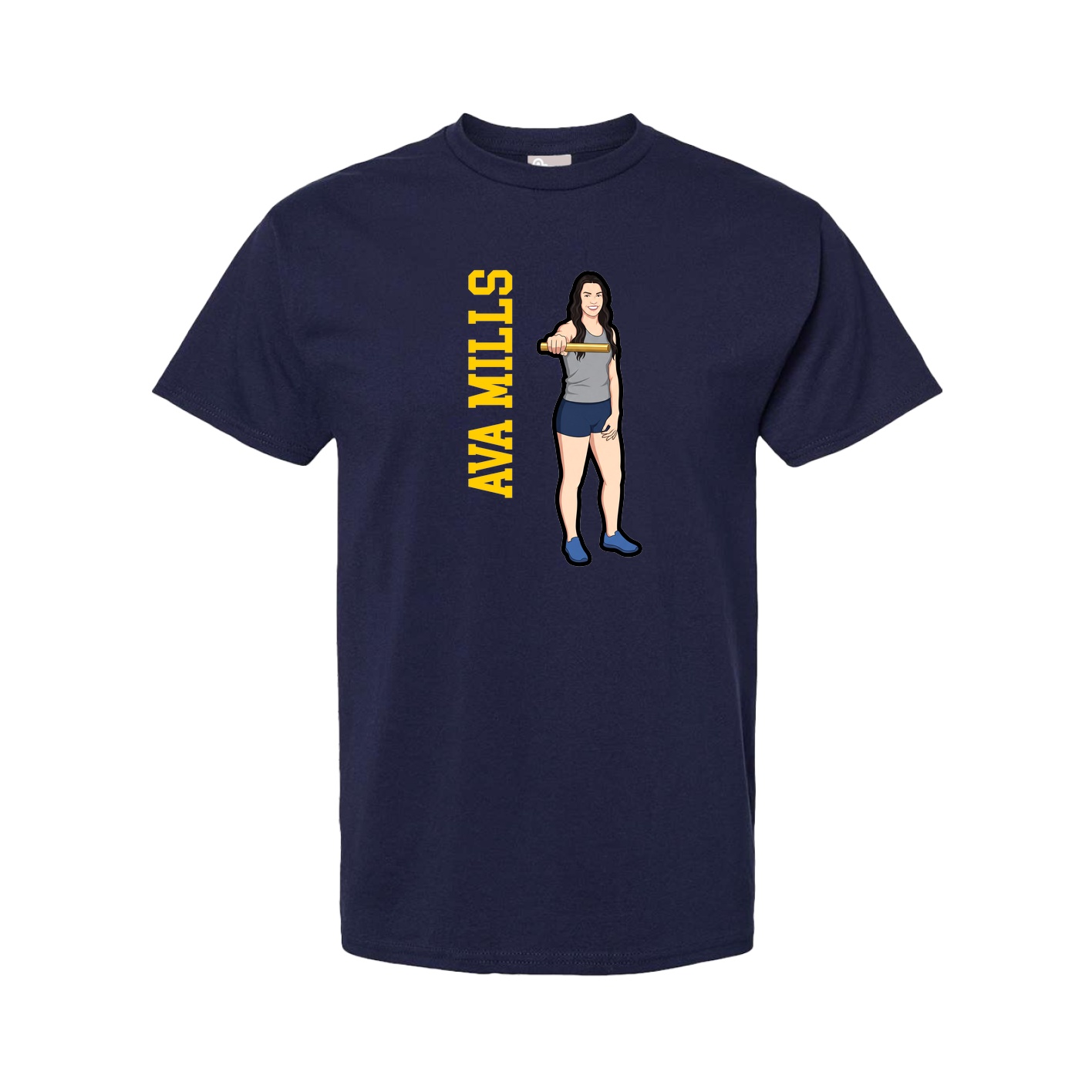 Tee — Name Vertical in Navy