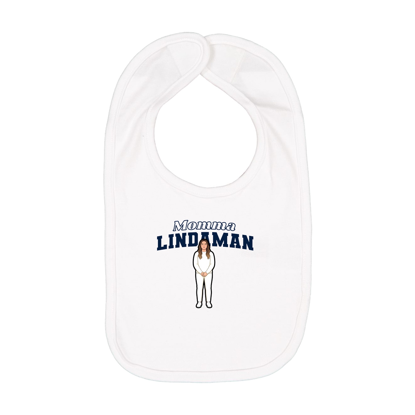 Infant Bib — Mothers Day Block in White