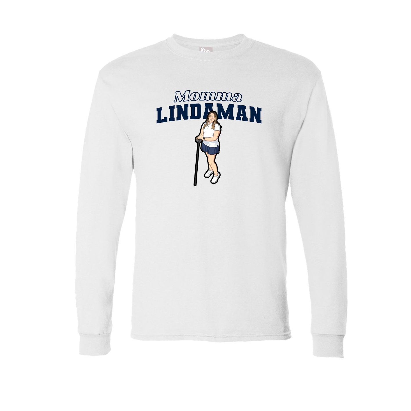 Long Sleeve Tee — Mothers Day Block in White