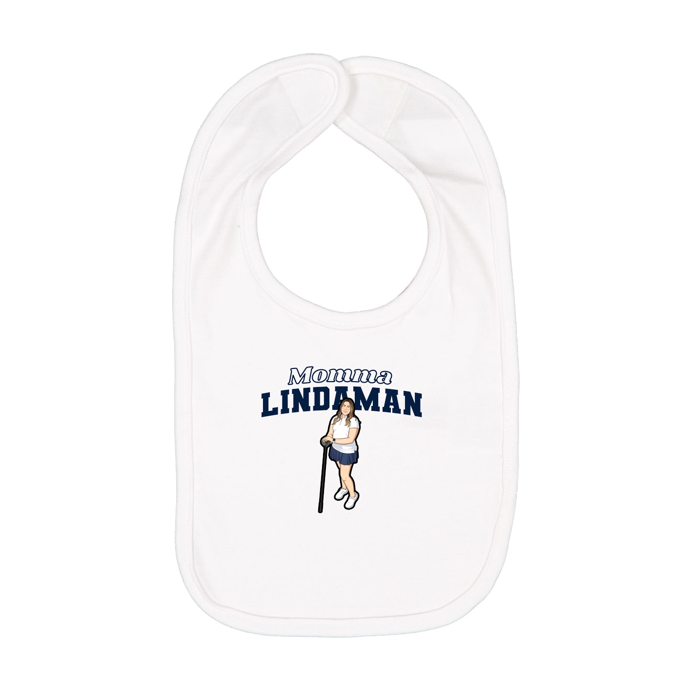 Infant Bib — Mothers Day Block in White