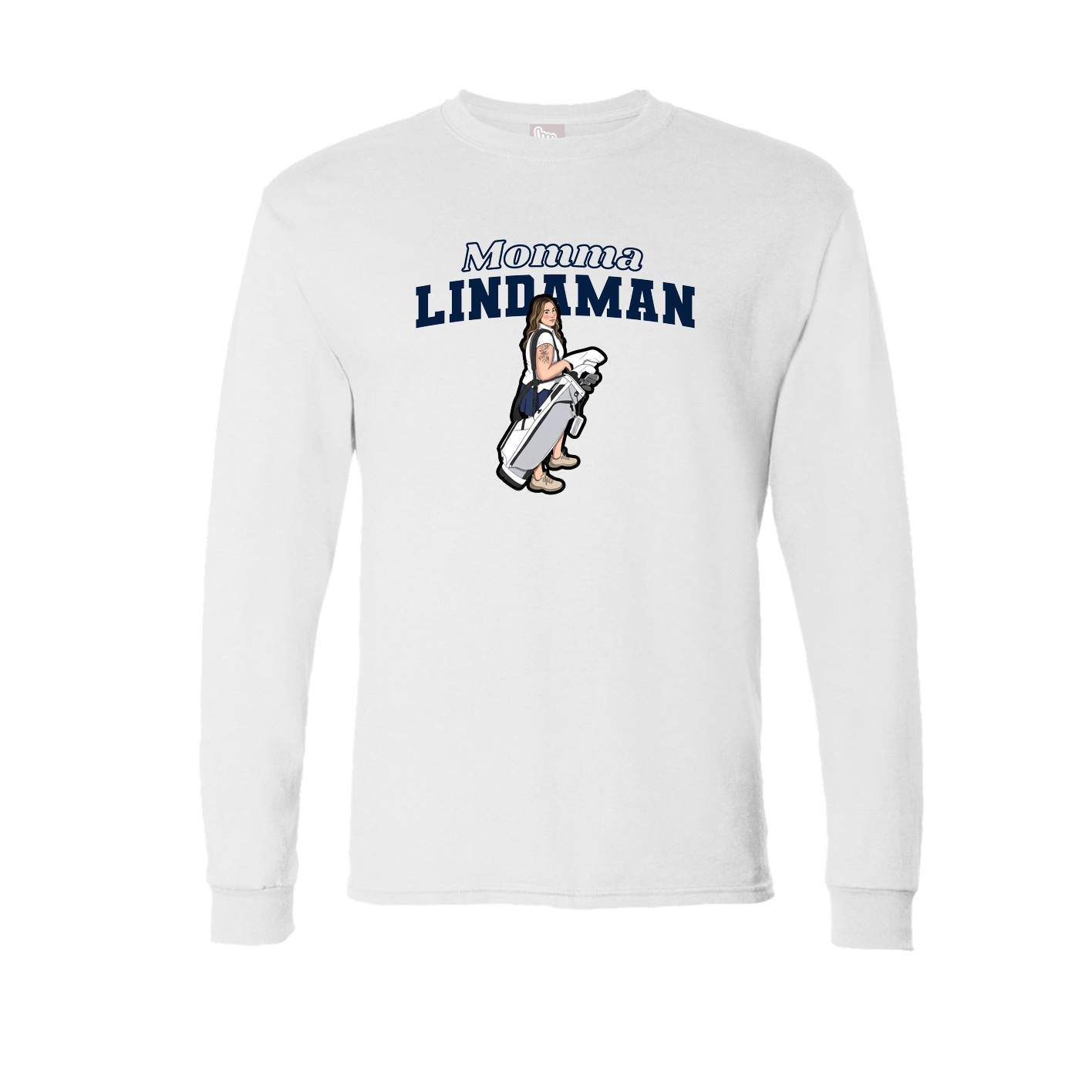 Long Sleeve Tee — Mothers Day Block in White