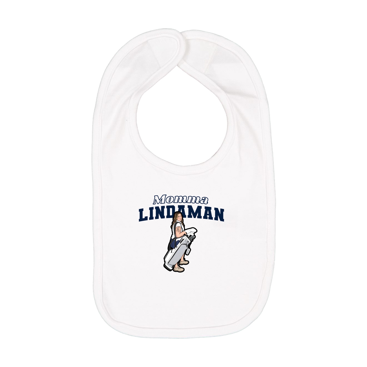 Infant Bib — Mothers Day Block in White