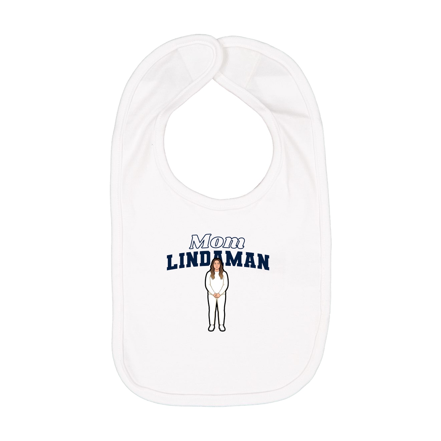 Infant Bib — Mothers Day Block in White
