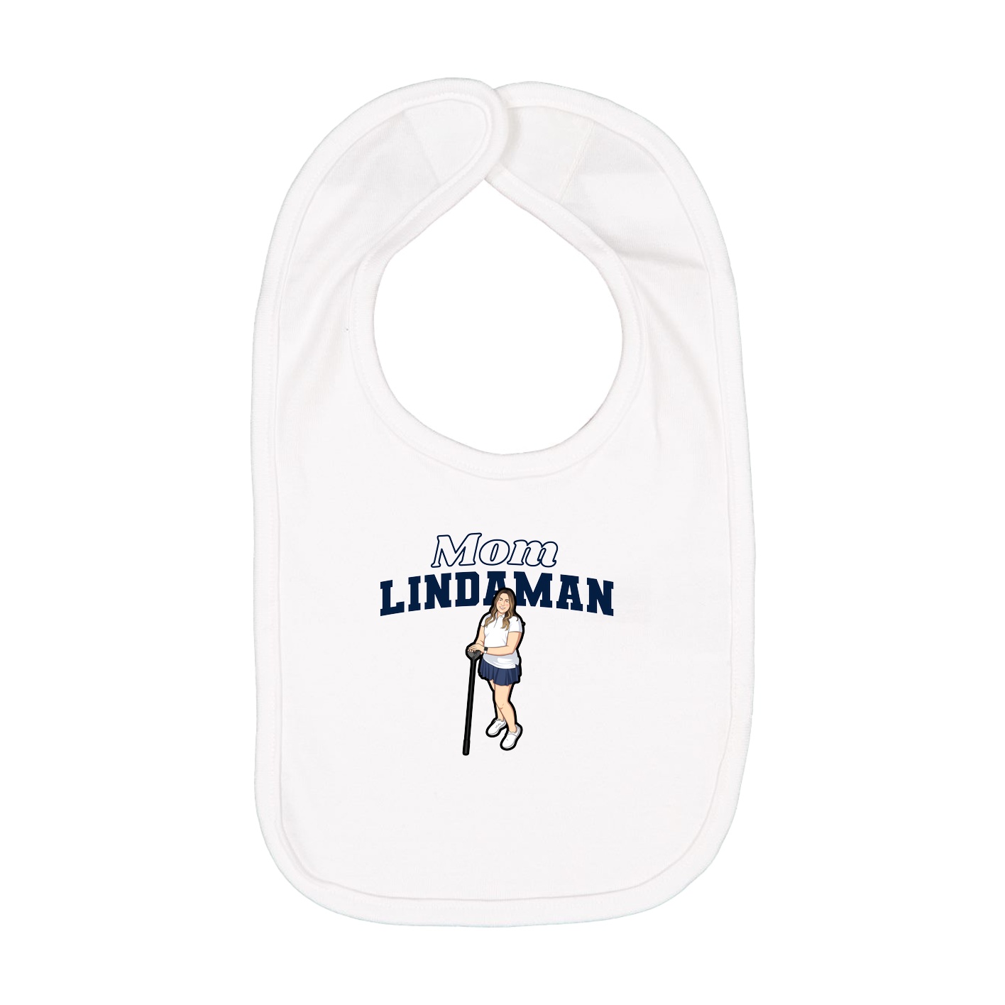 Infant Bib — Mothers Day Block in White