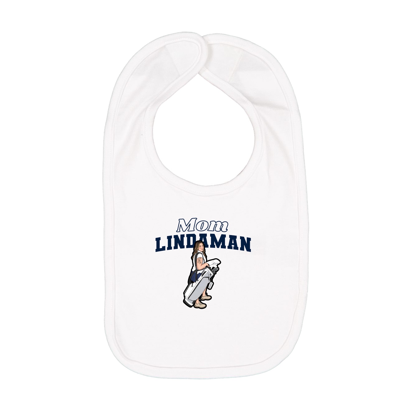 Infant Bib — Mothers Day Block in White