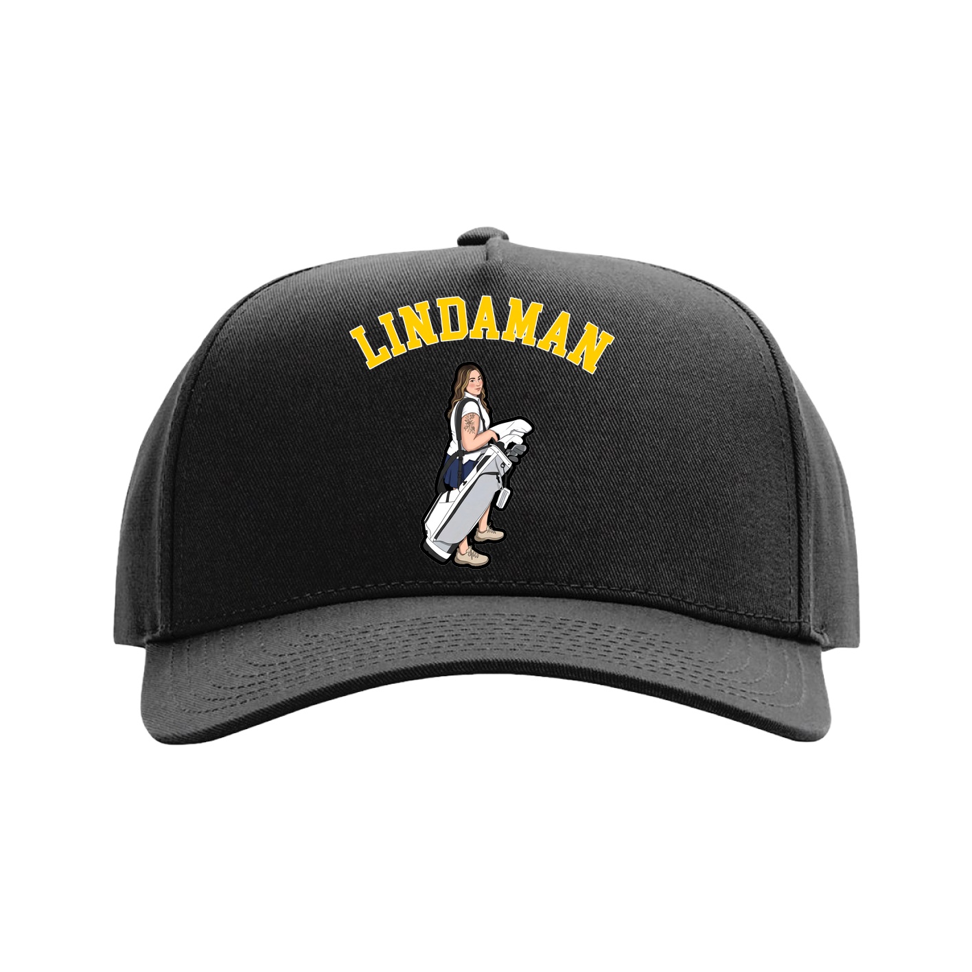 Full Fabric Five-Panel Champ Cap — Shirsey Arch in Black