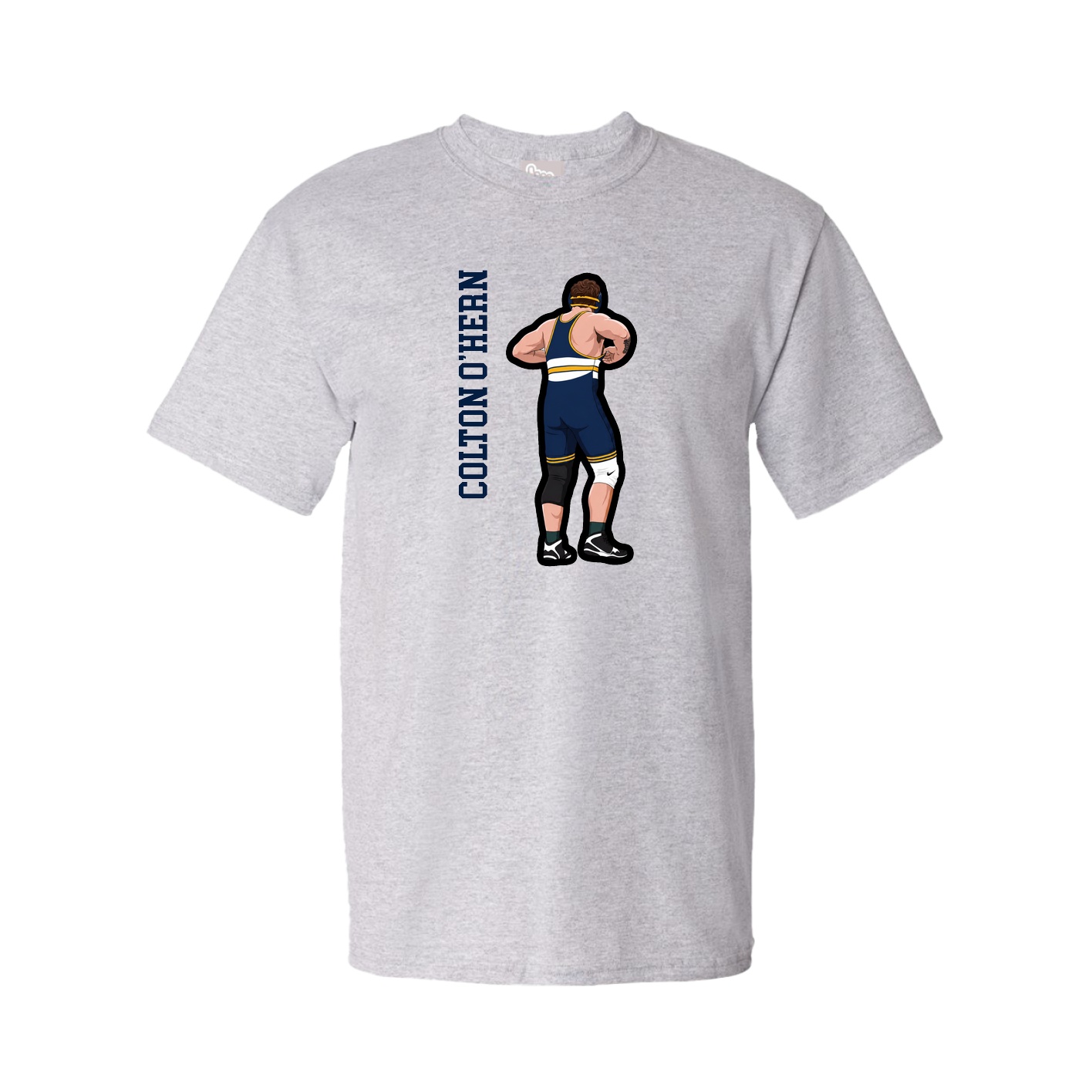 Tee — Name Vertical in Grey