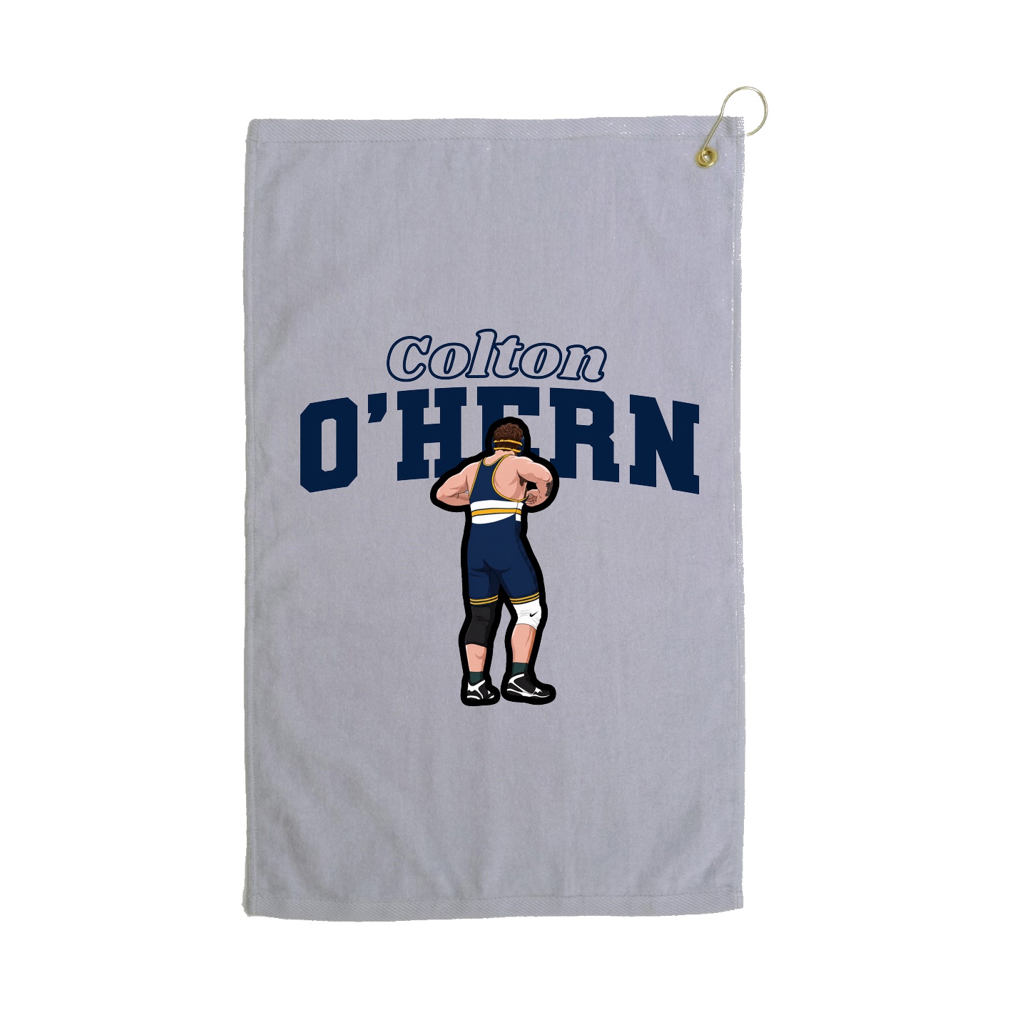 Golf Towel — Name Arch in Grey