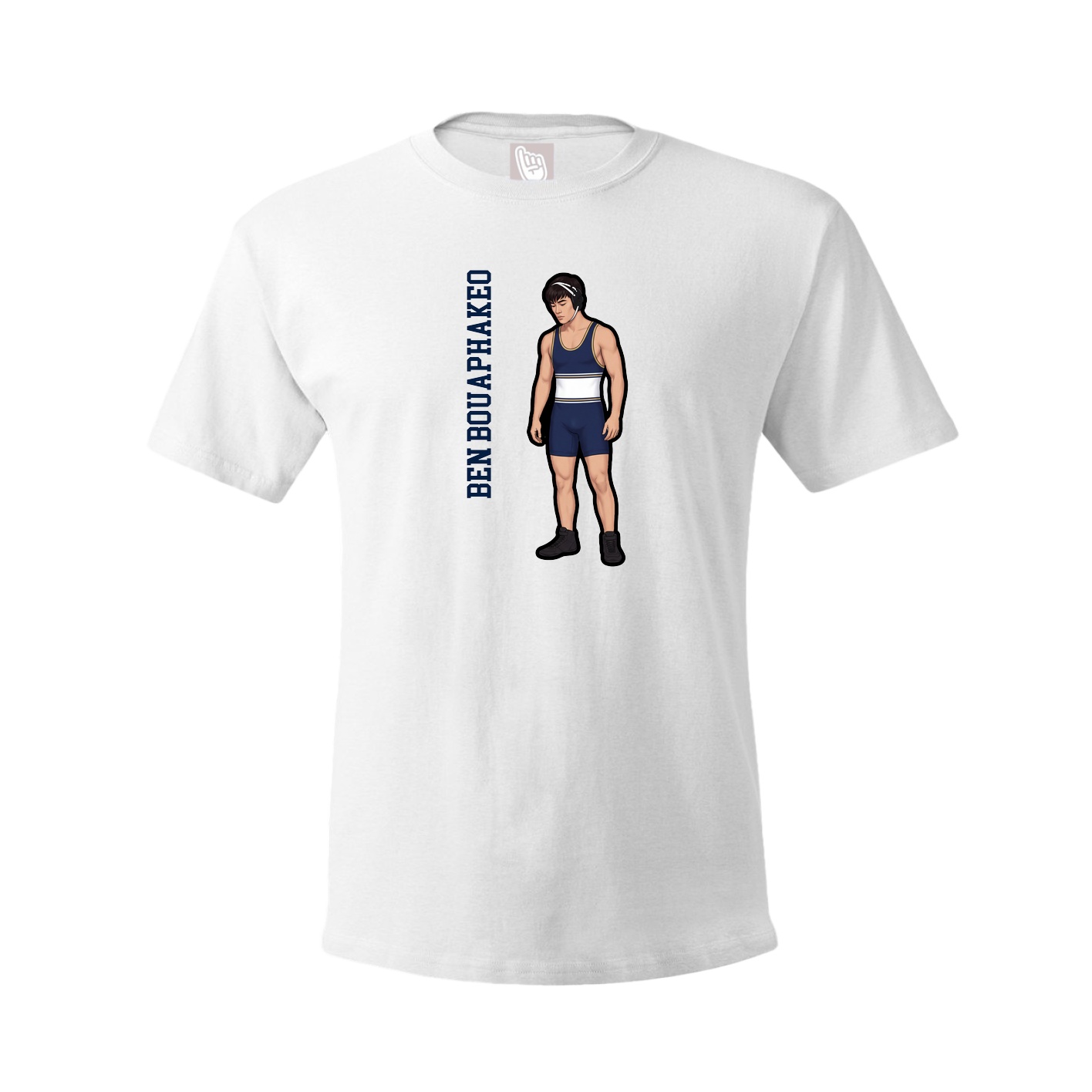 Youth Tee — Name Vertical in White