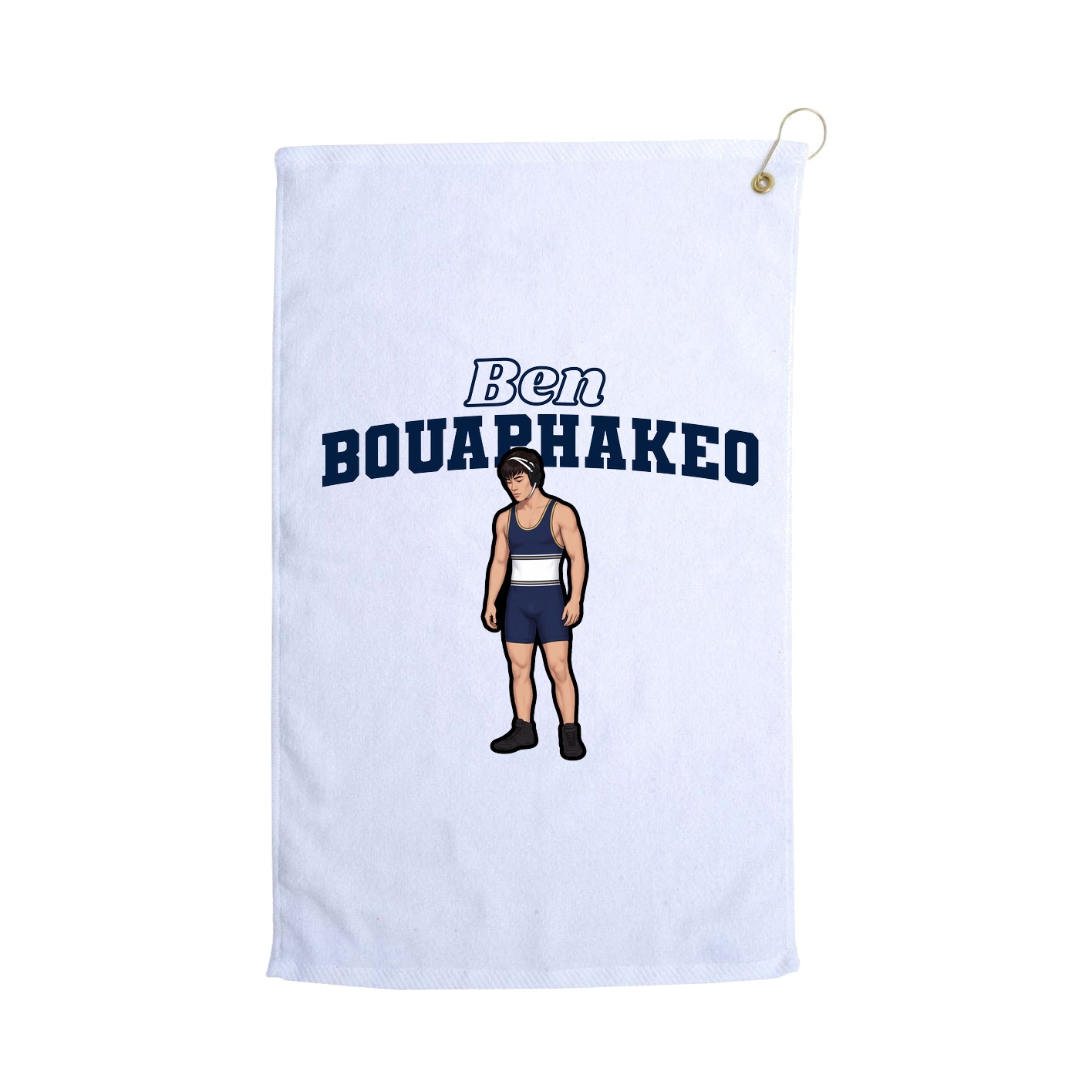 Golf Towel — Name Arch in White