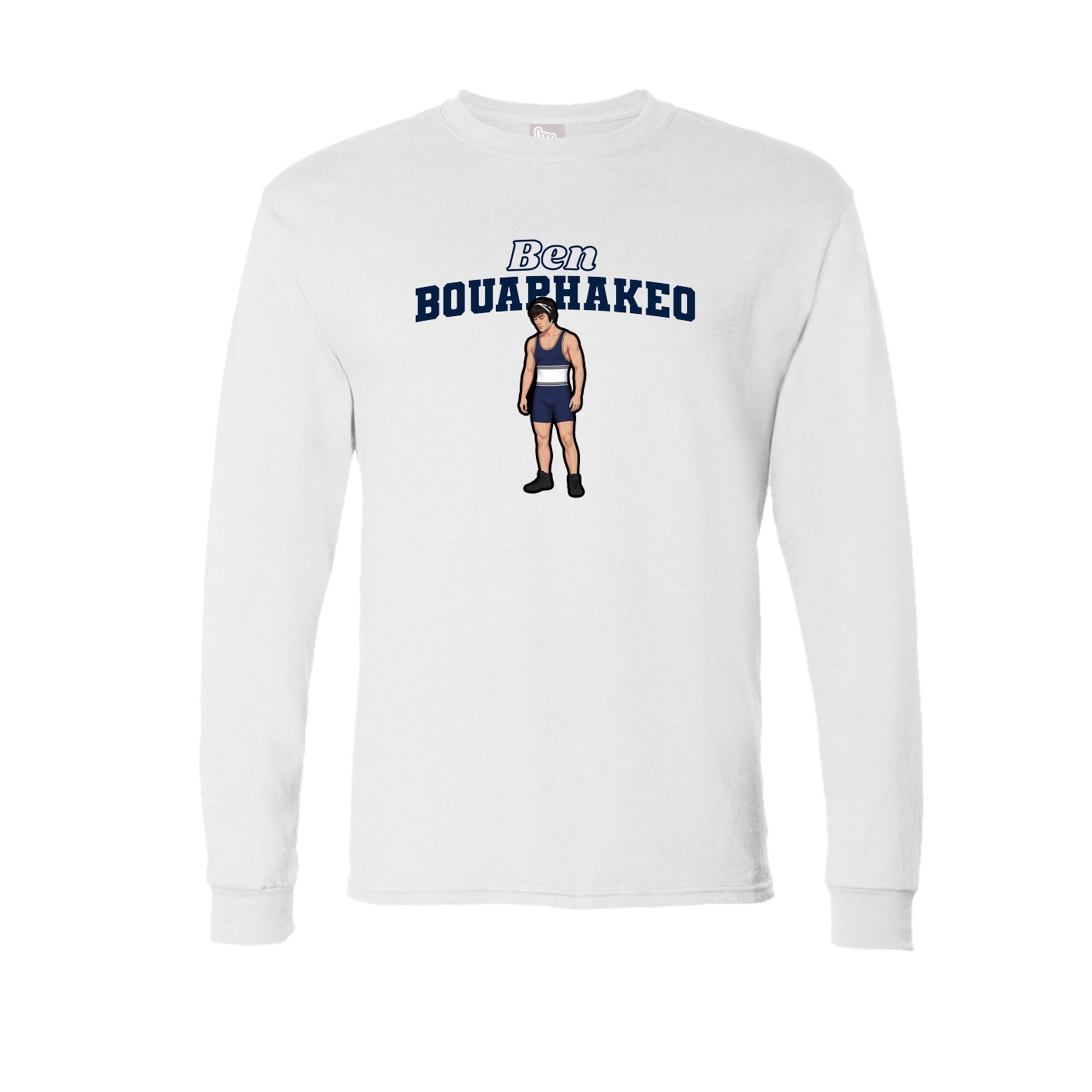 Long Sleeve Tee — Name Arch in White