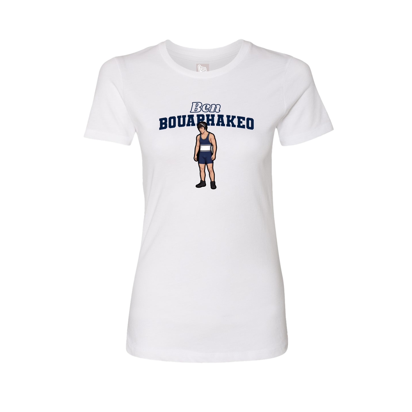 Fitted Women's Tee — Name Arch in White