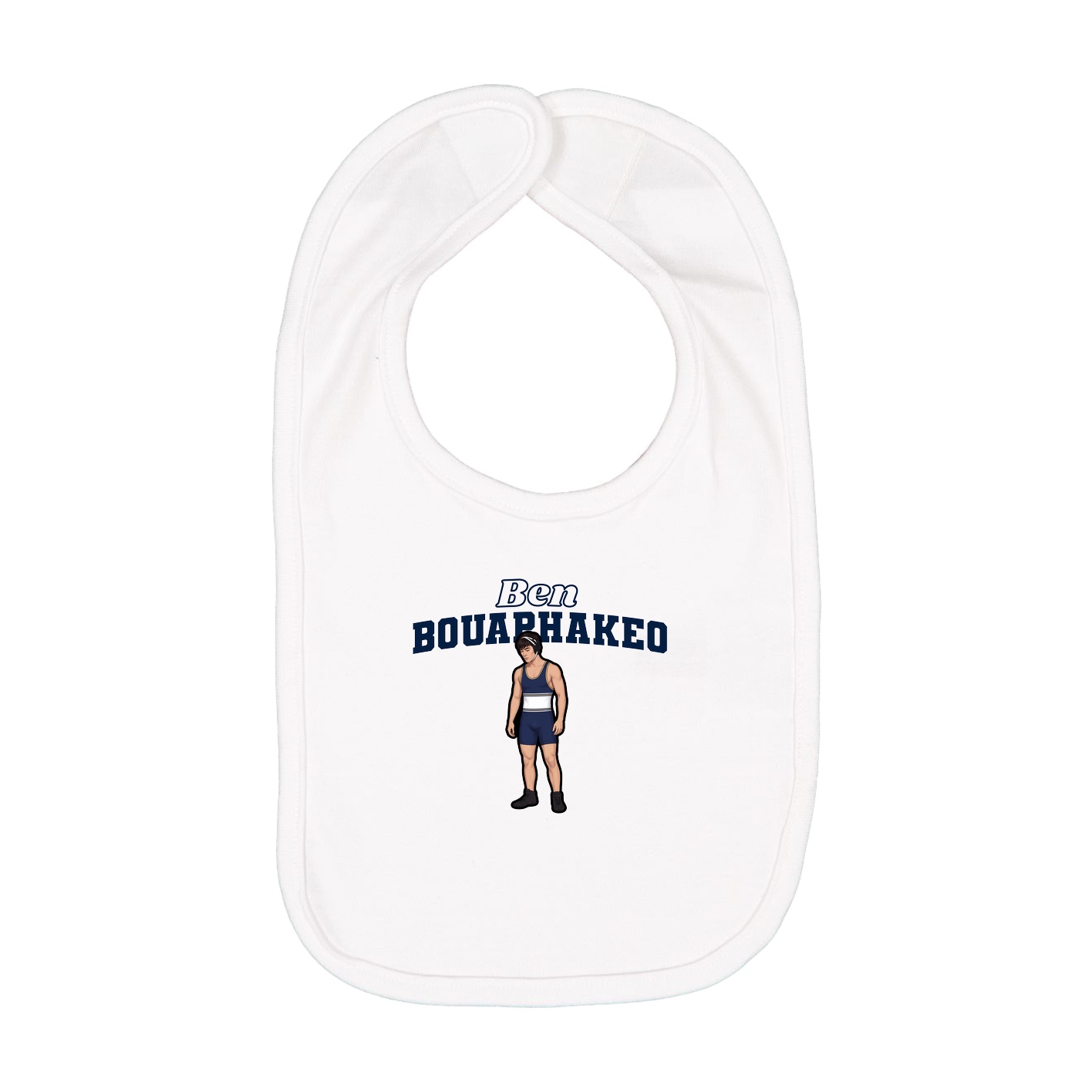 Infant Bib — Name Arch in White