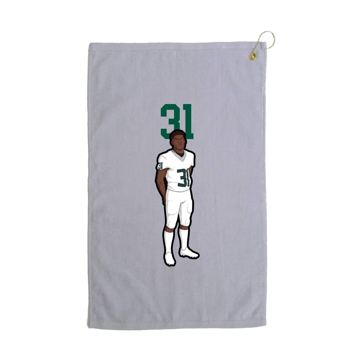Golf Towel — Number Top in Grey