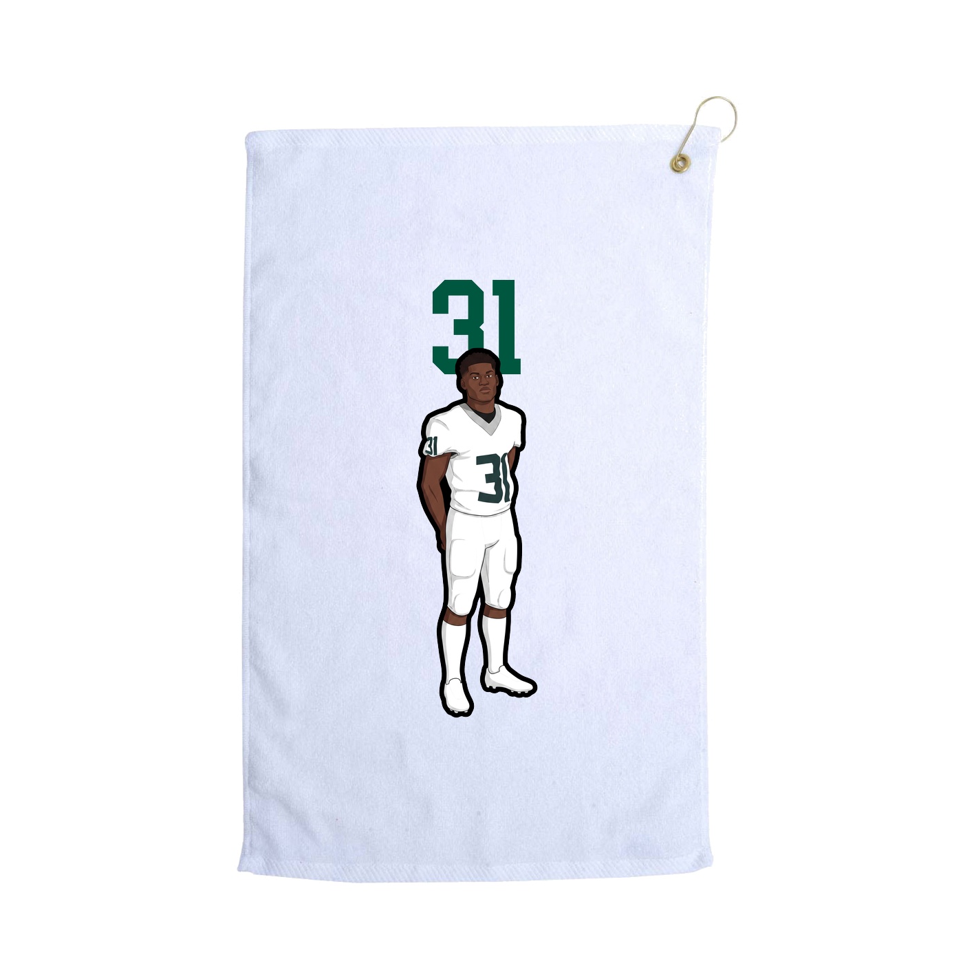 Golf Towel — Number Top in White