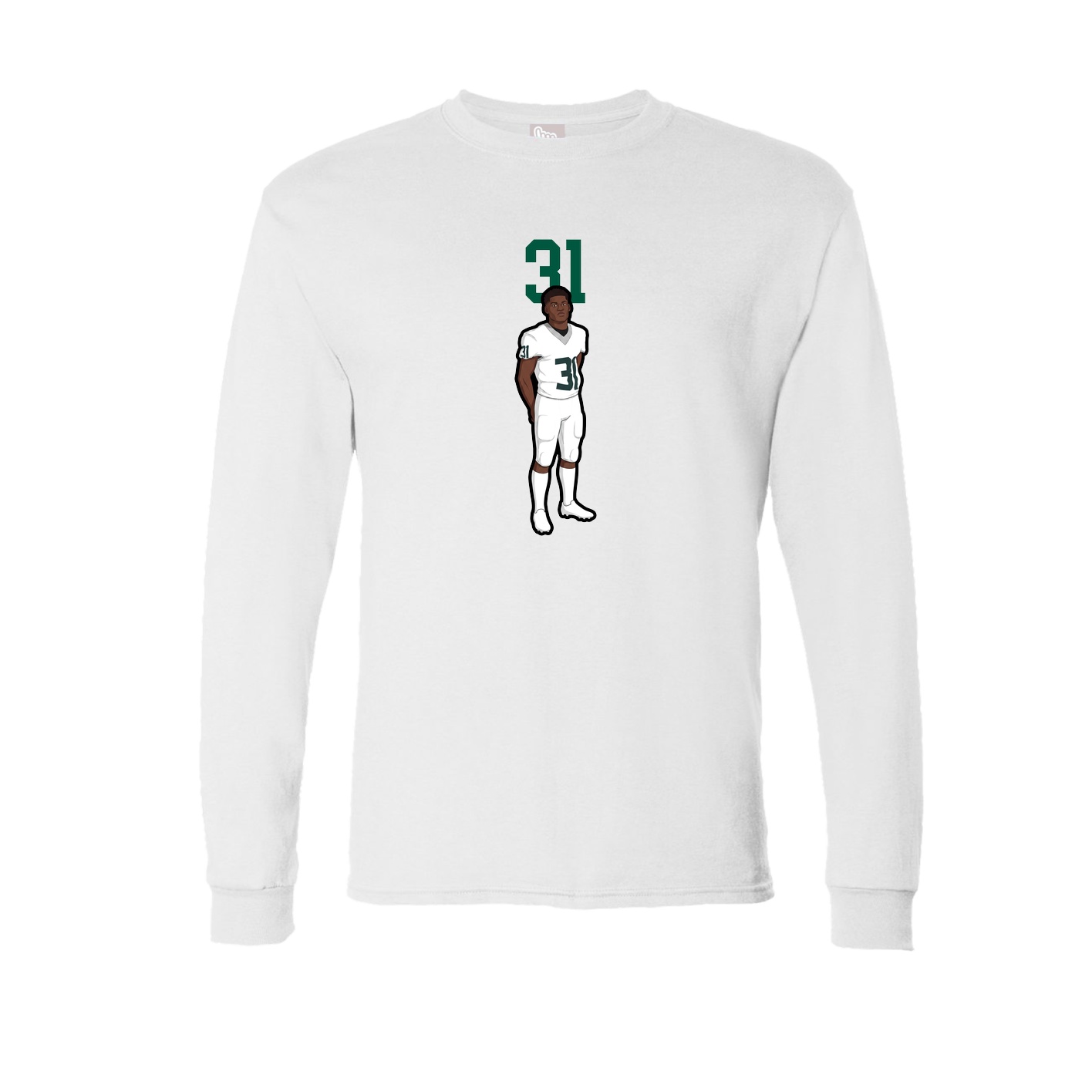Long Sleeve Tee — Number Top in White