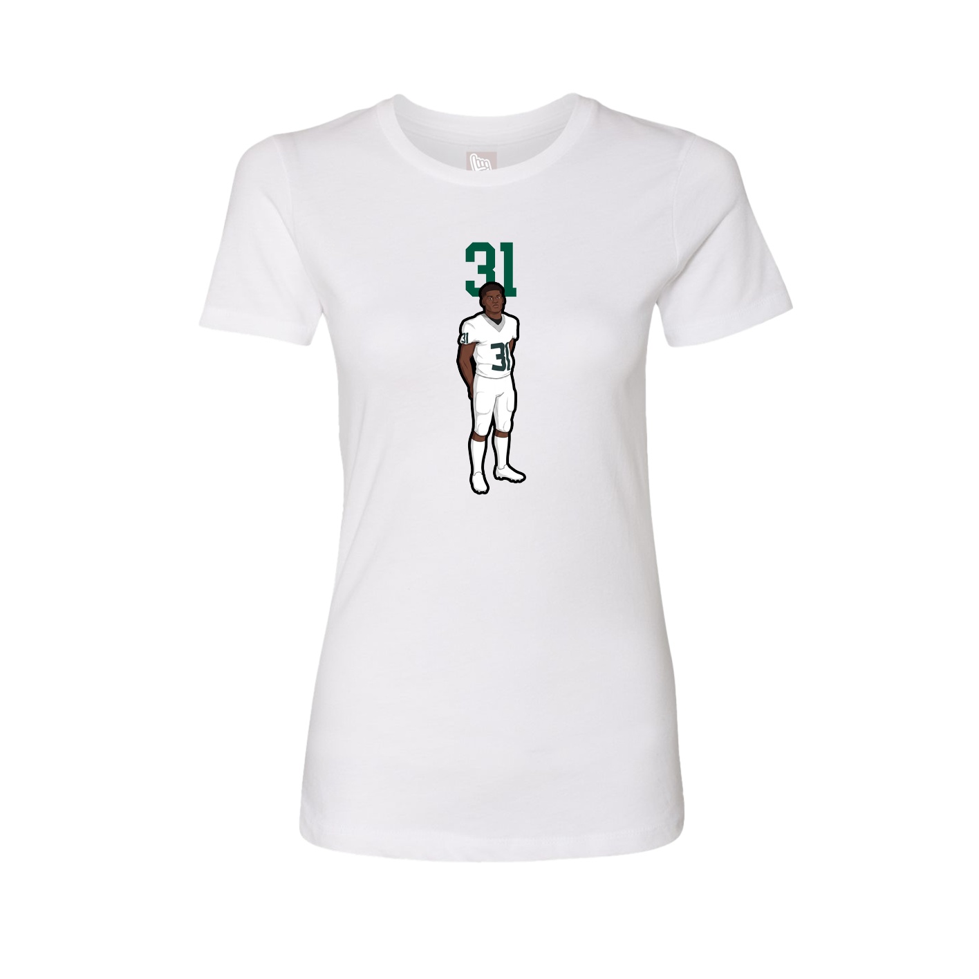 Fitted Women's Tee — Number Top in White