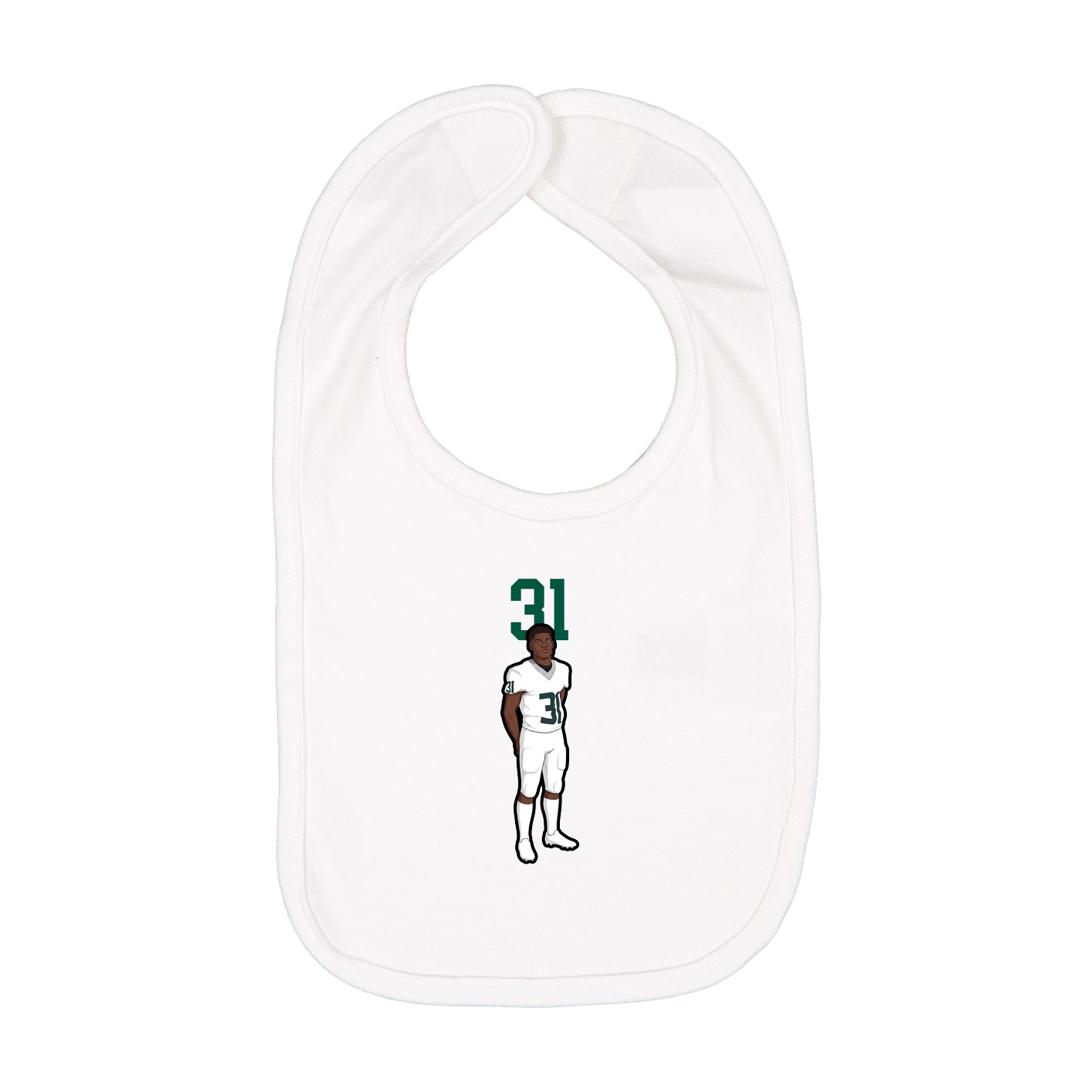 Infant Bib — Number Top in White