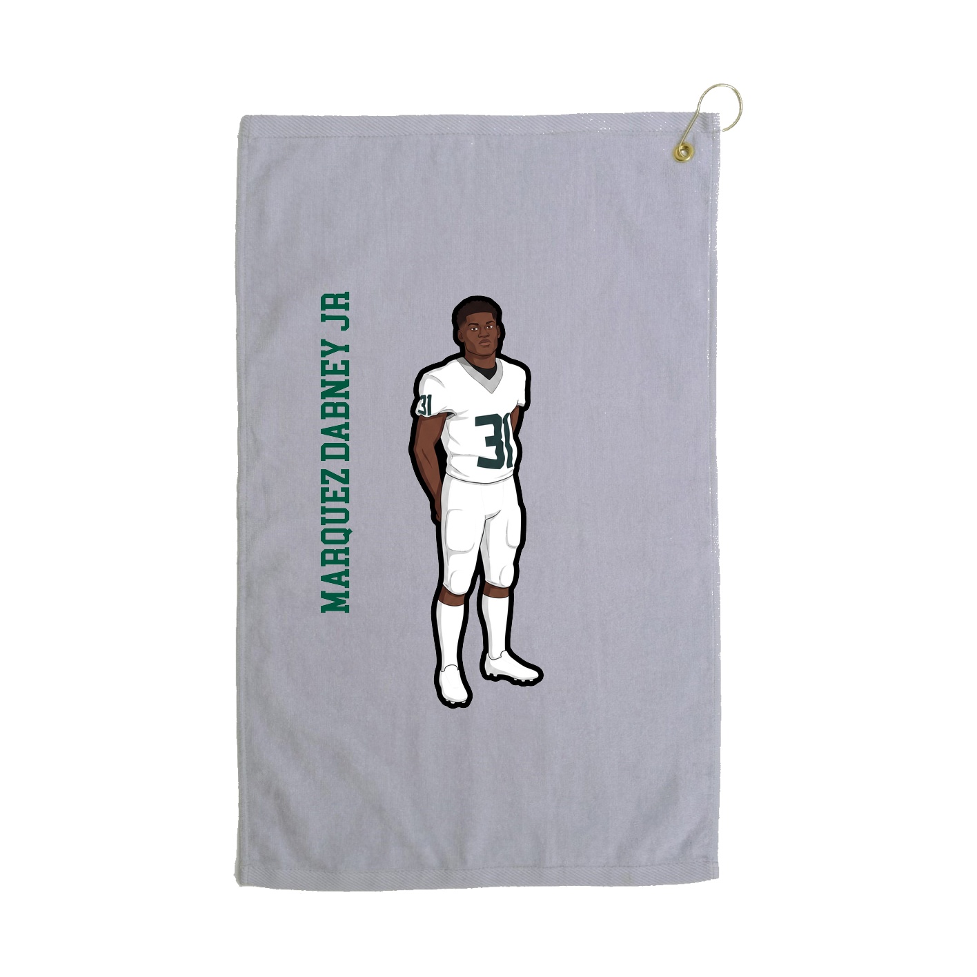 Golf Towel — Name Vertical in Grey