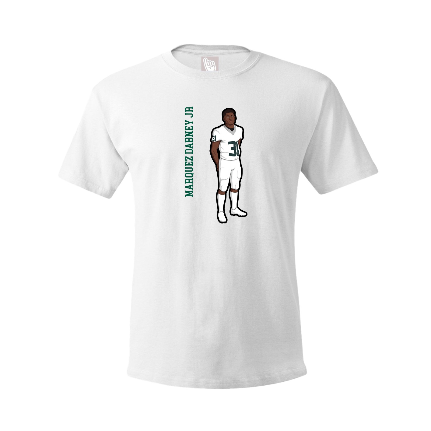 Tee — Name Vertical in White