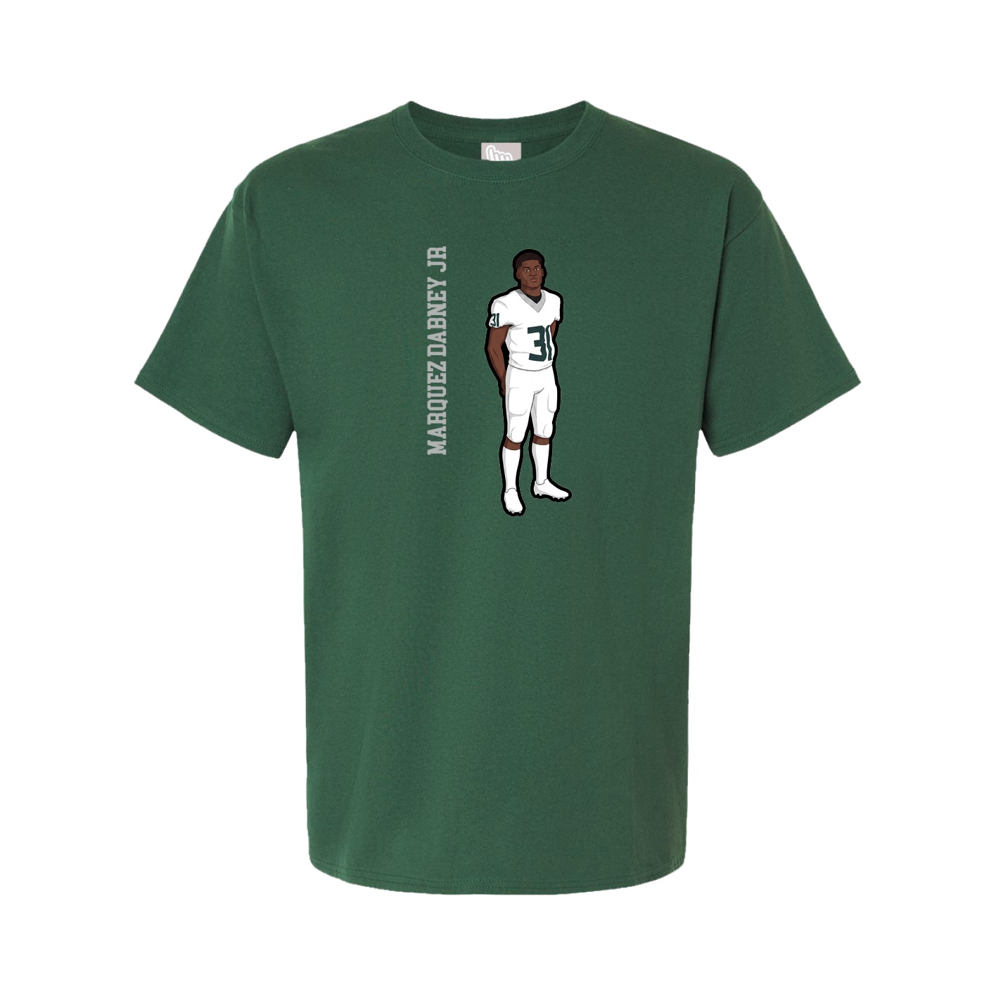 Youth Tee — Name Vertical in Green