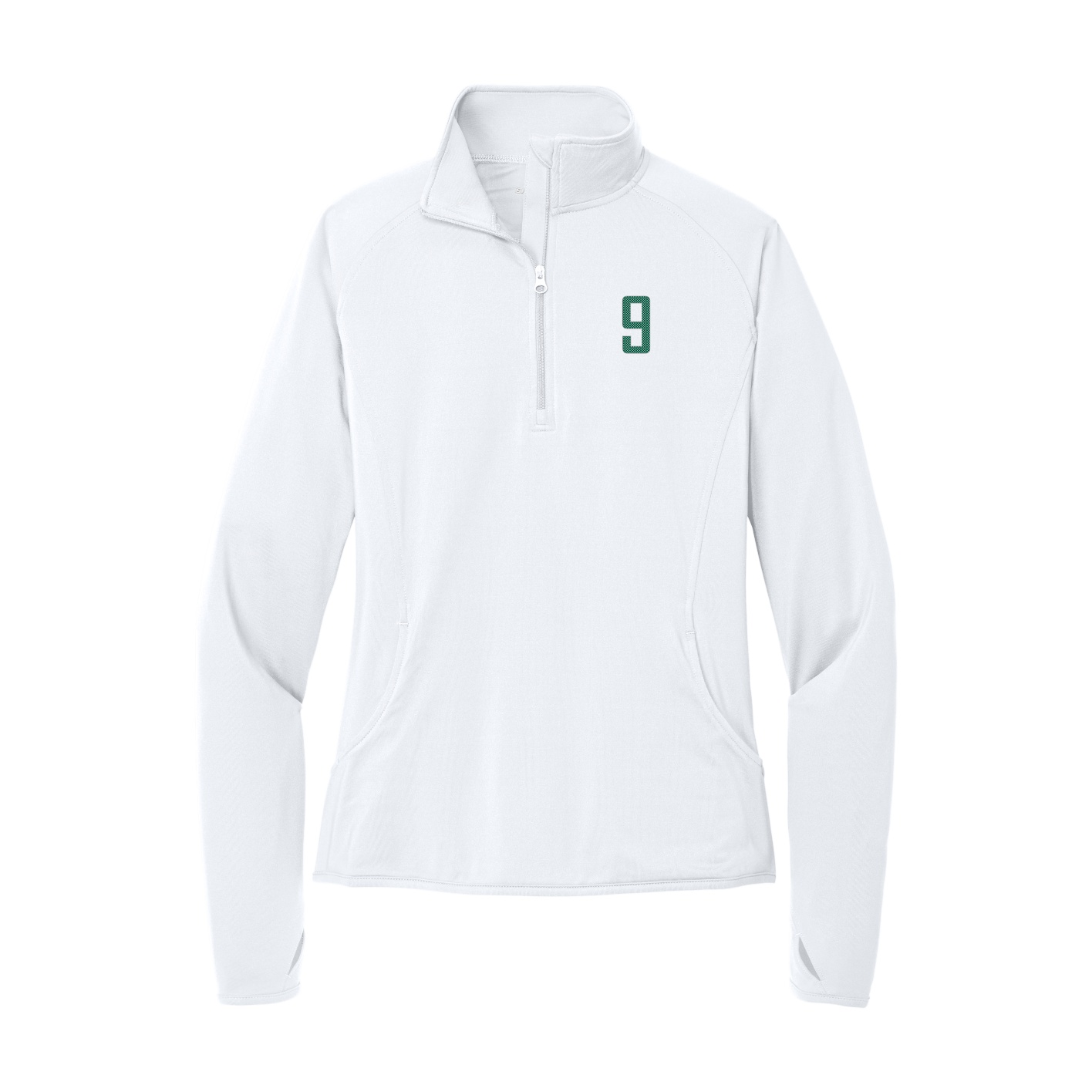 Women's Q-Zip Pullover — Front Shirsy in White
