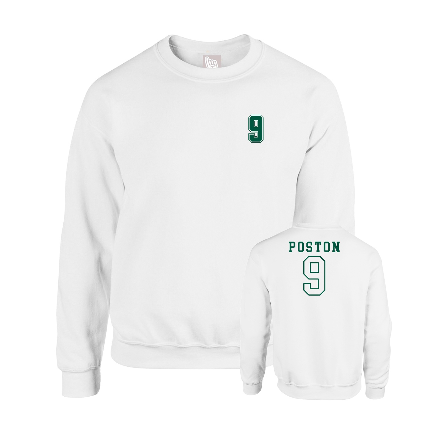 Fleece Crew — Chest Back in White