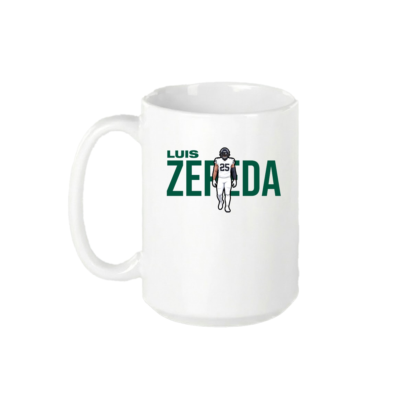 15oz Coffee Mug — Player Name in White