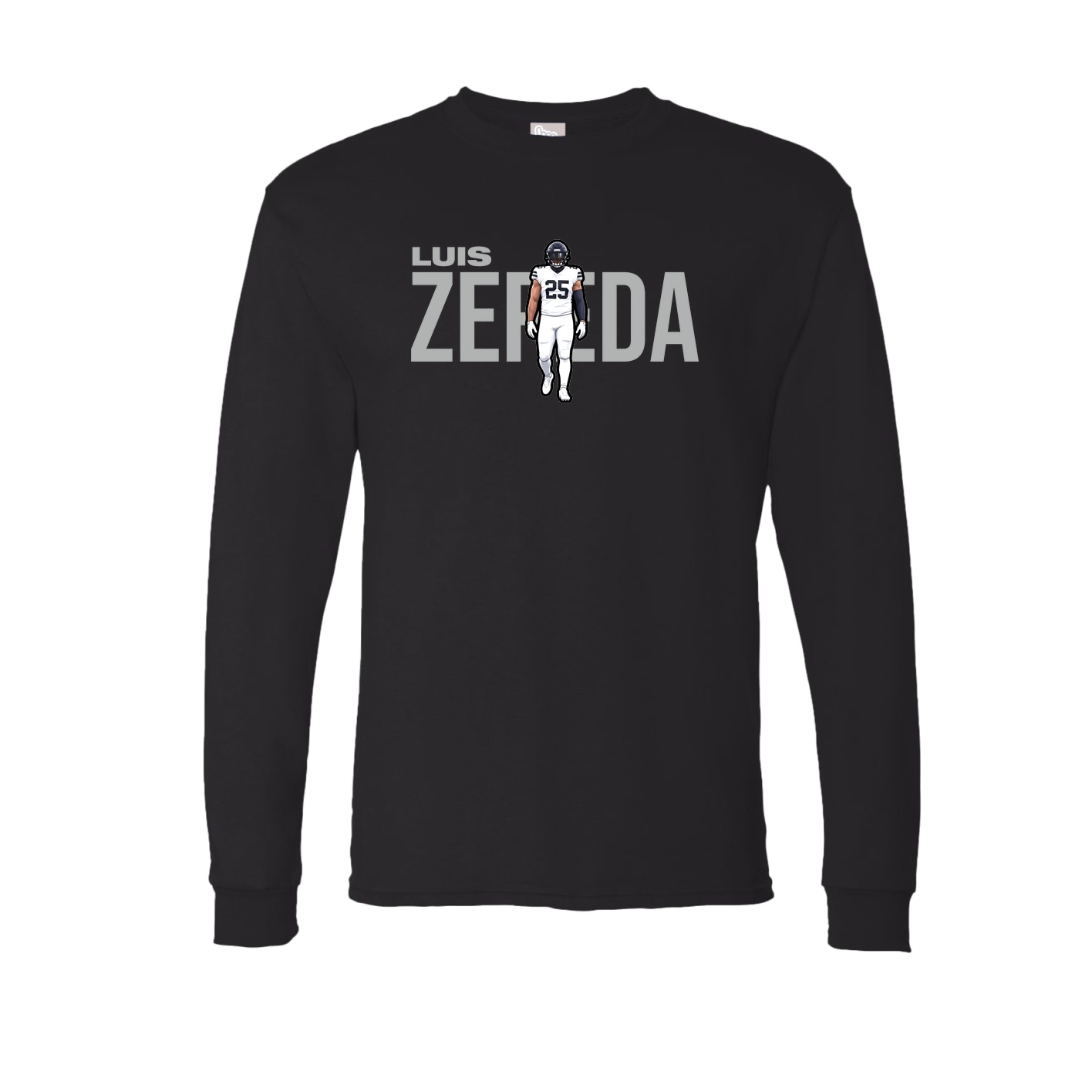 Long Sleeve Tee — Player Name in Black