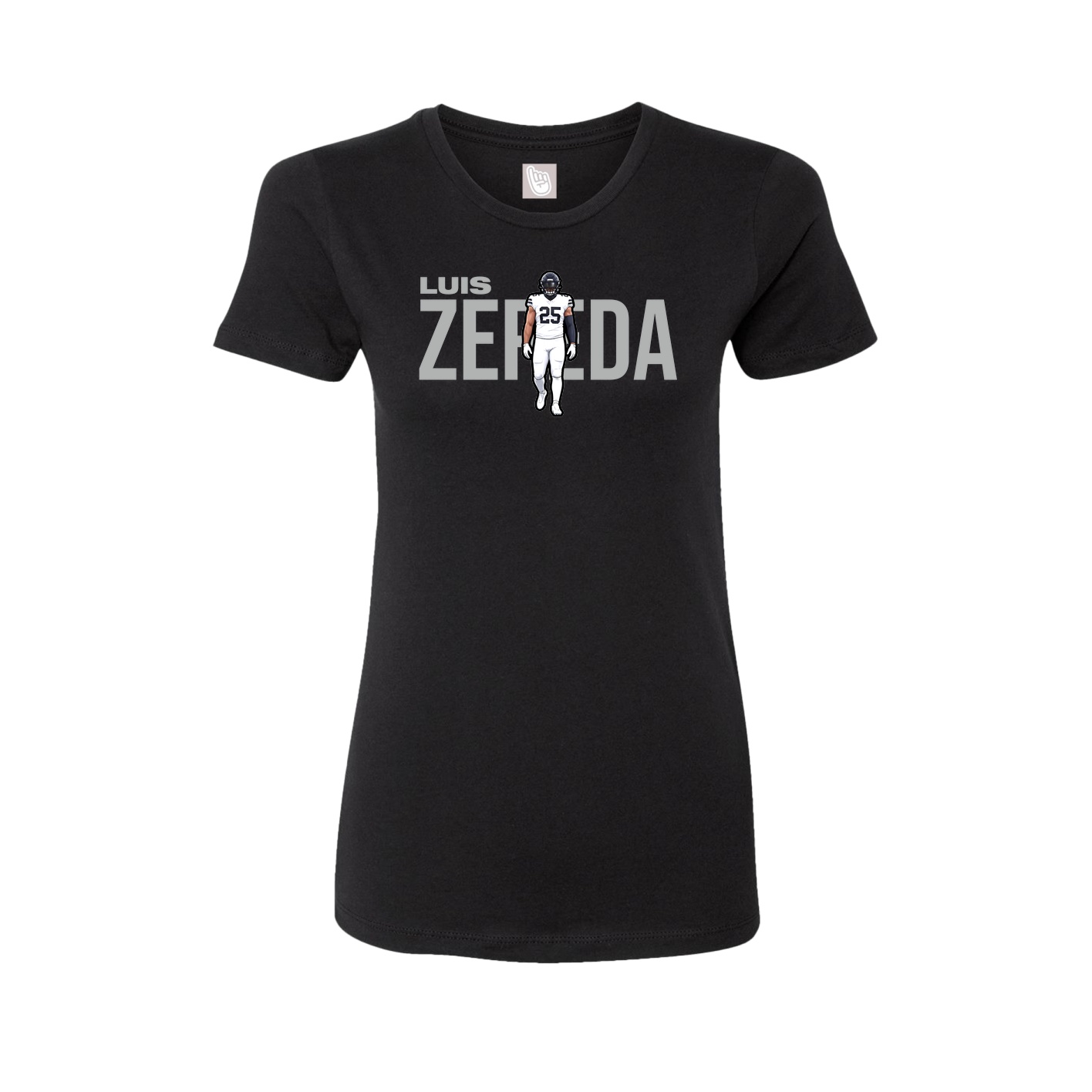 Fitted Women's Tee — Player Name in Black