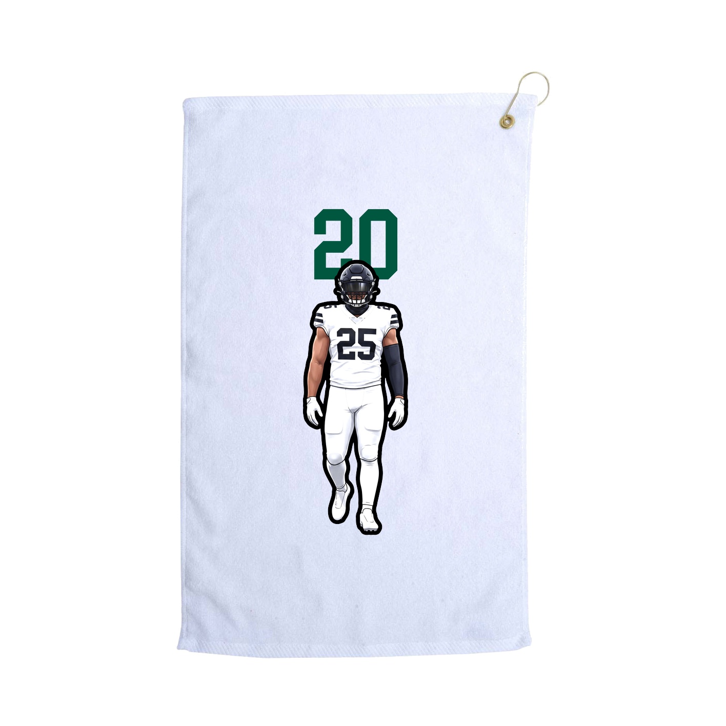 Golf Towel — Number Top in White
