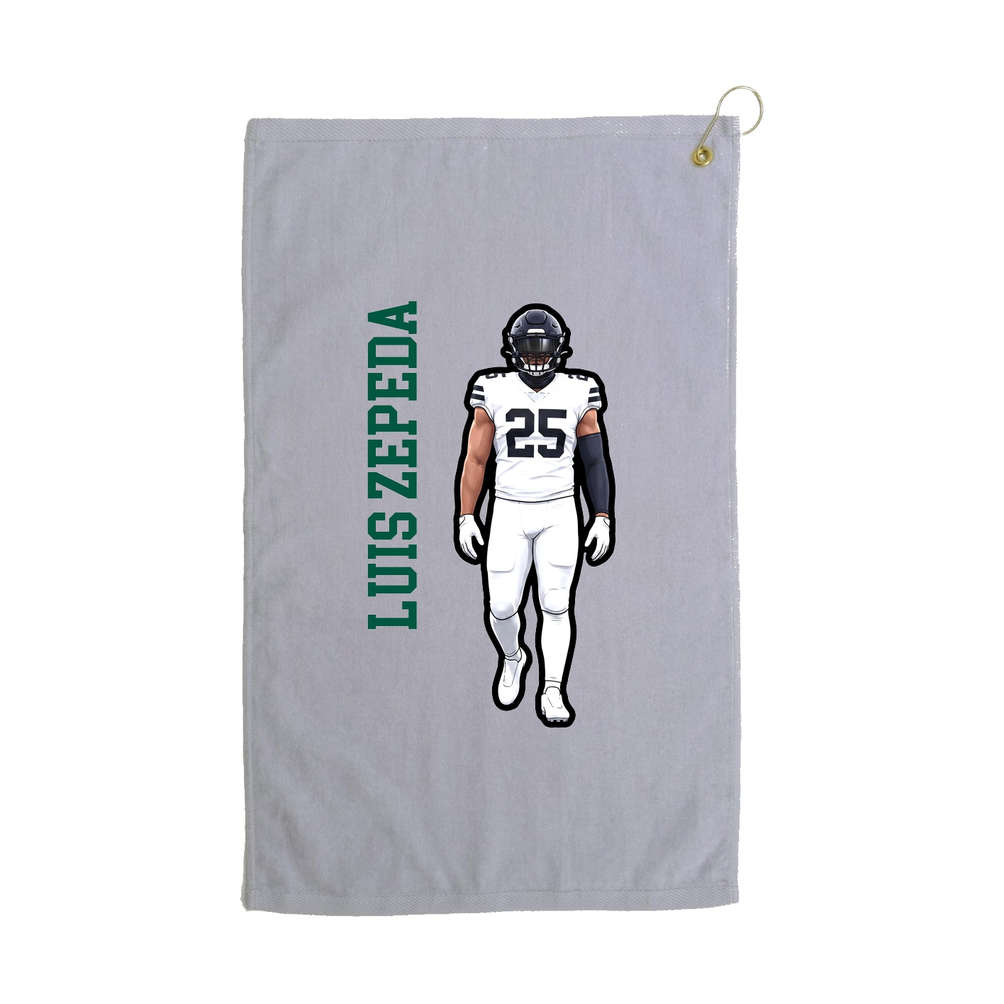 Golf Towel — Name Vertical in Grey