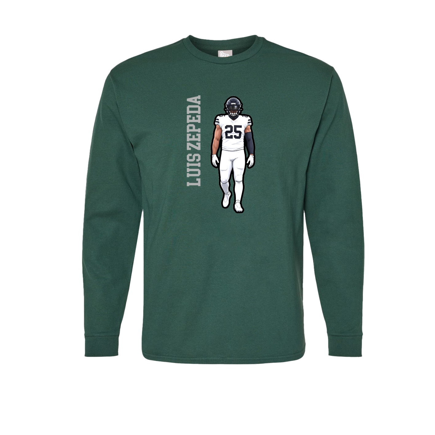 Long Sleeve Tee — Name Vertical in Green