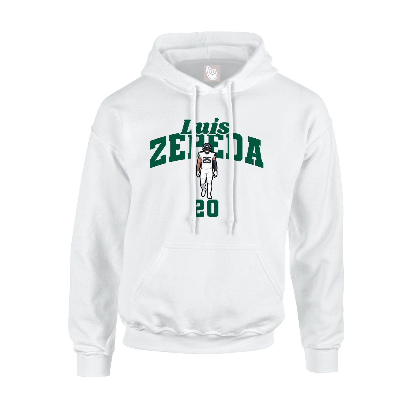 Hoodie — Signature Arch in White