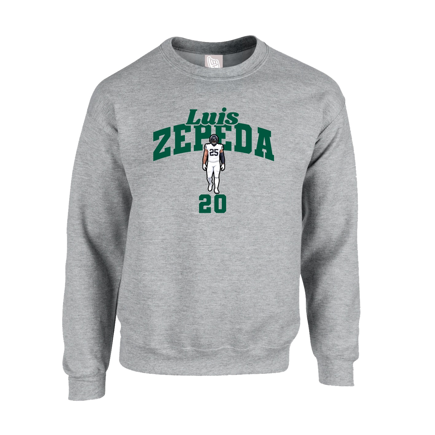 Fleece Crew — Signature Arch in Grey