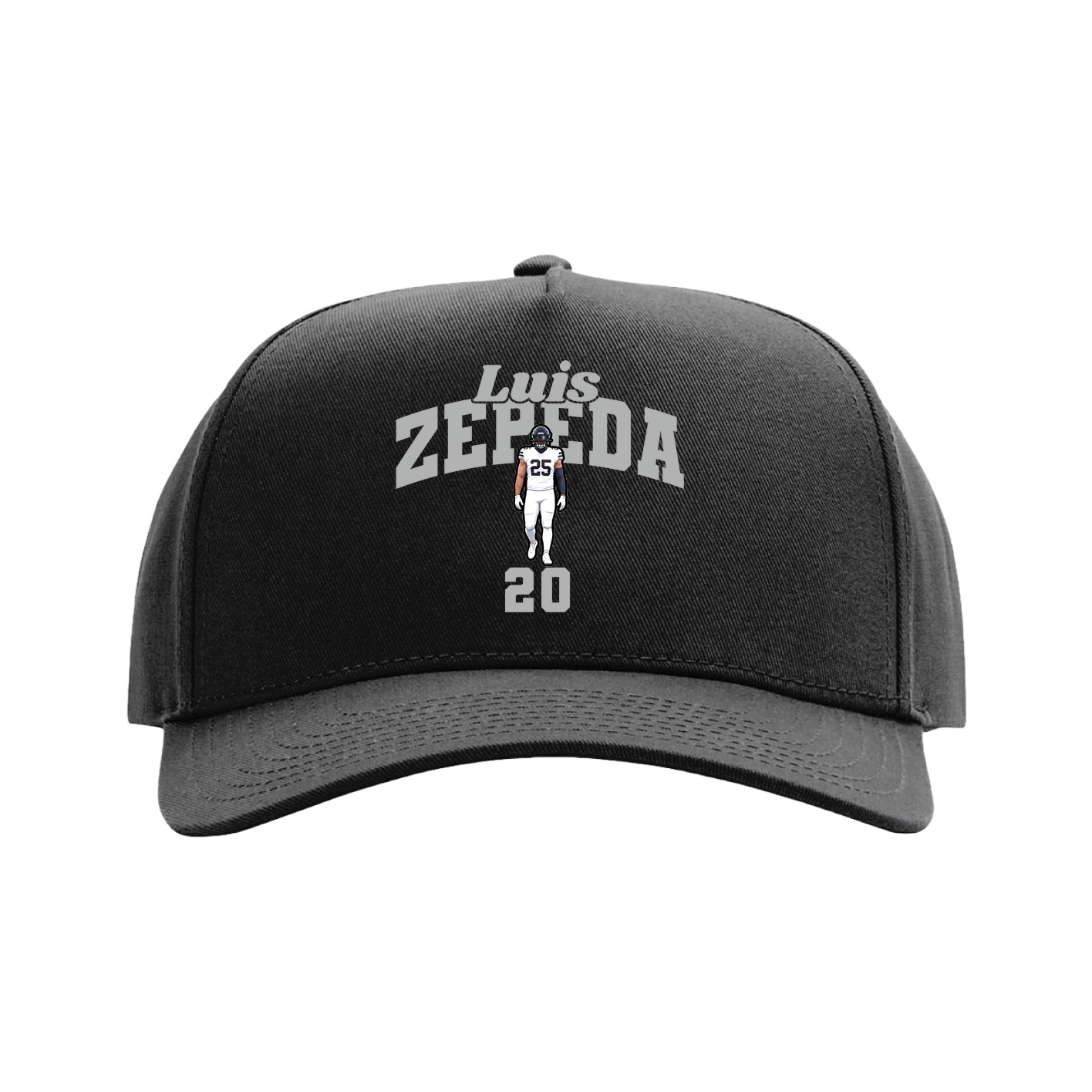 Full Fabric Five-Panel Champ Cap — Signature Arch in Black