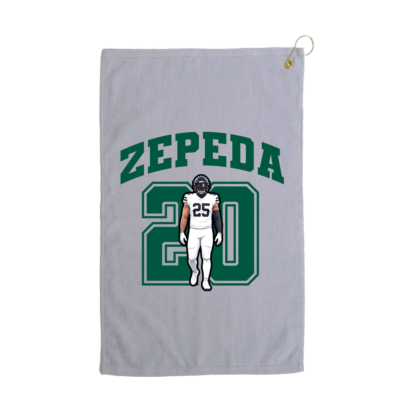 Golf Towel — Number in Grey