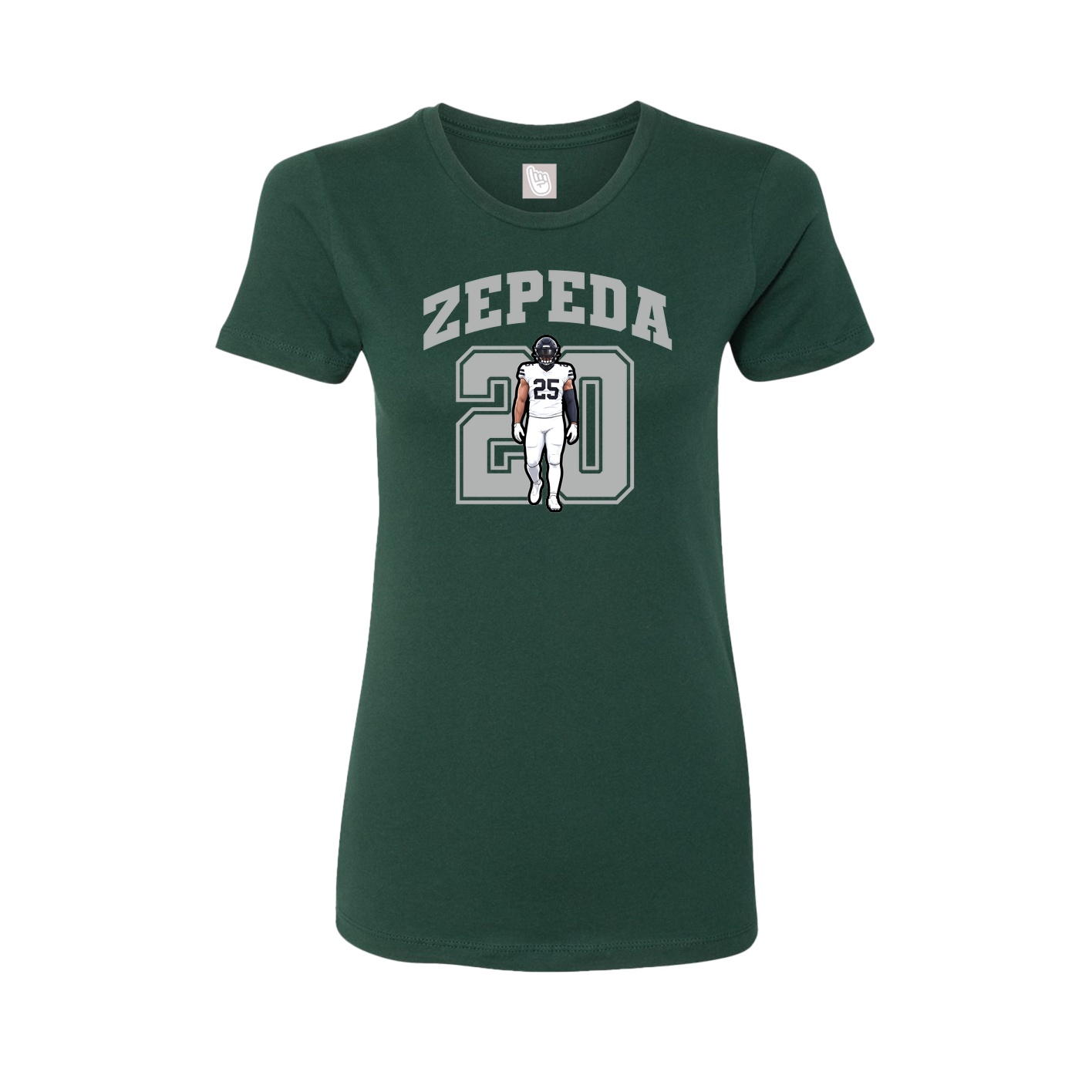 Fitted Women's Tee — Number in Green