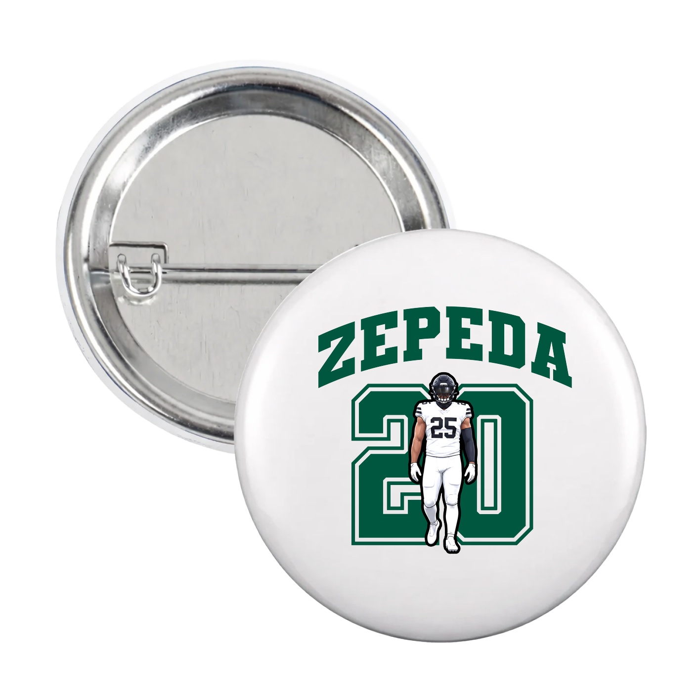 Game Day Button — Number in White