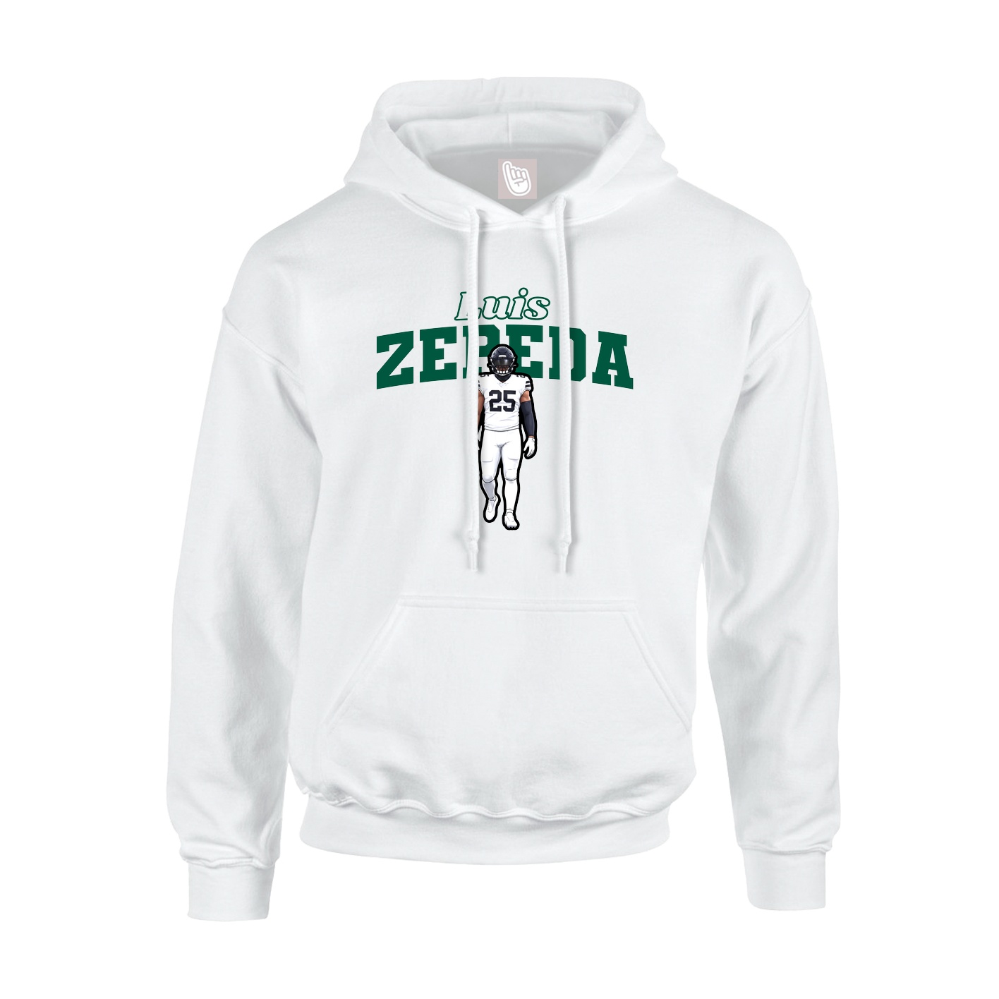 Hoodie — Name Arch in White